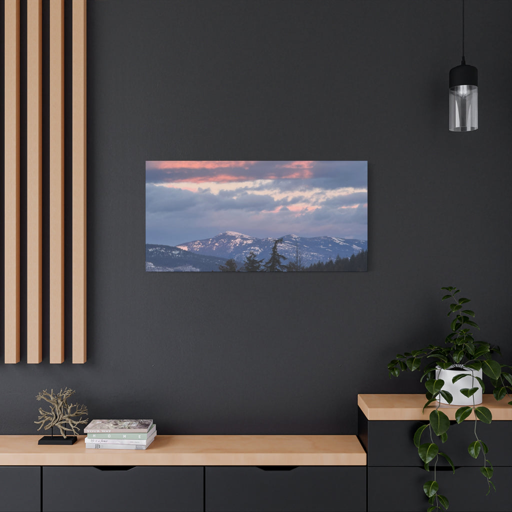 British Columbia Spring Mountain Photo Canvas Wall Art — Stretched Matte Landscape Print