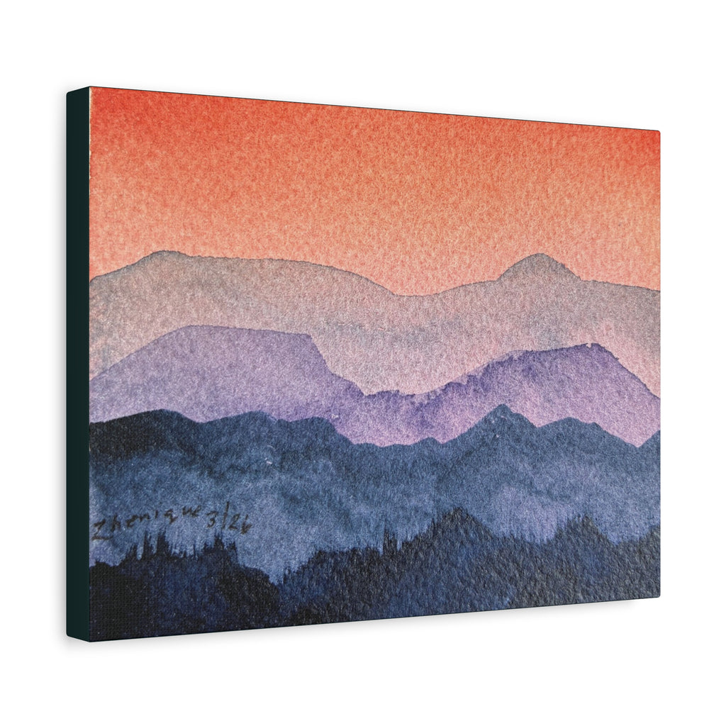 Salmon Sky Watercolor Canvas Print — Matte Stretched 1.25"