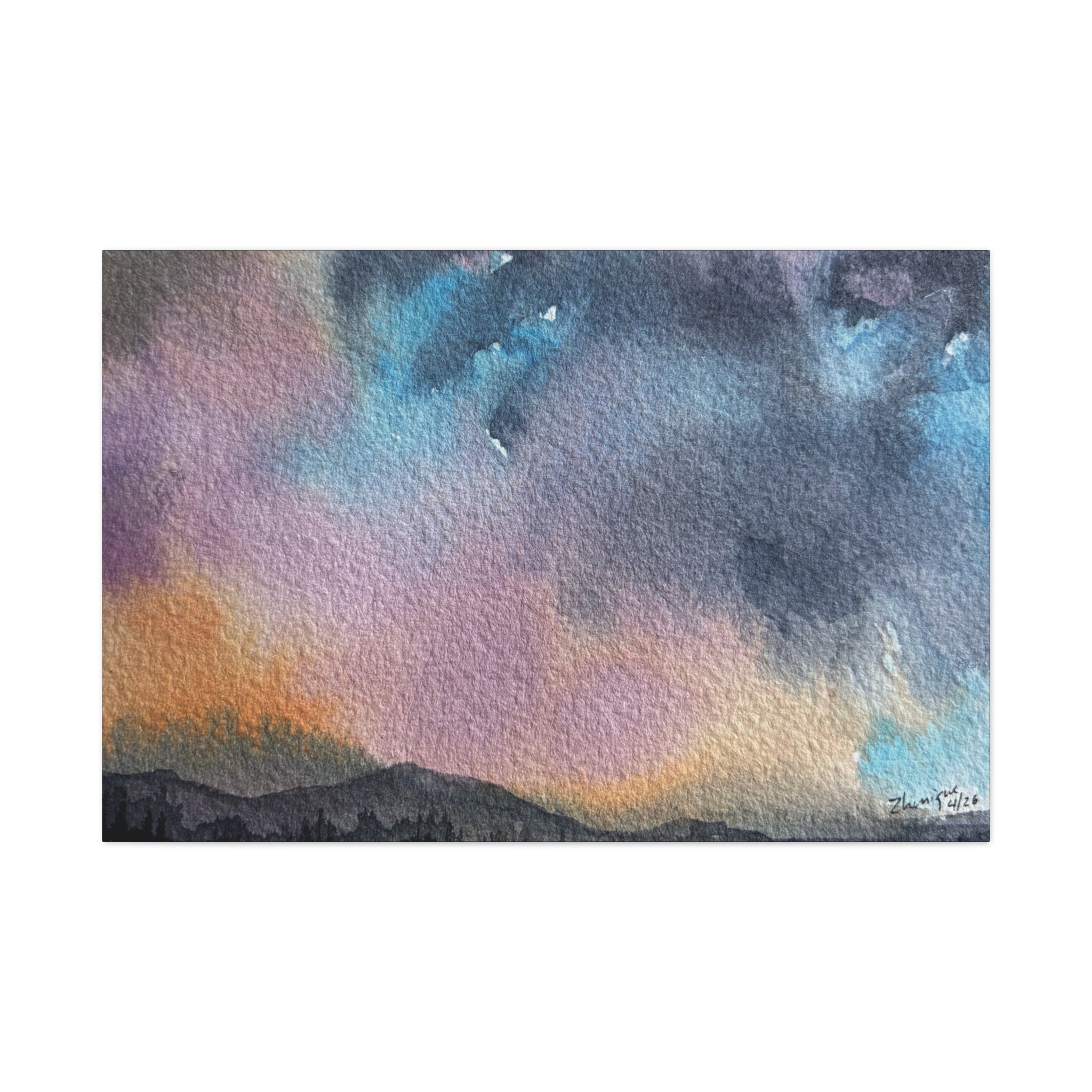 NH Spring fade d watercolor on canvas