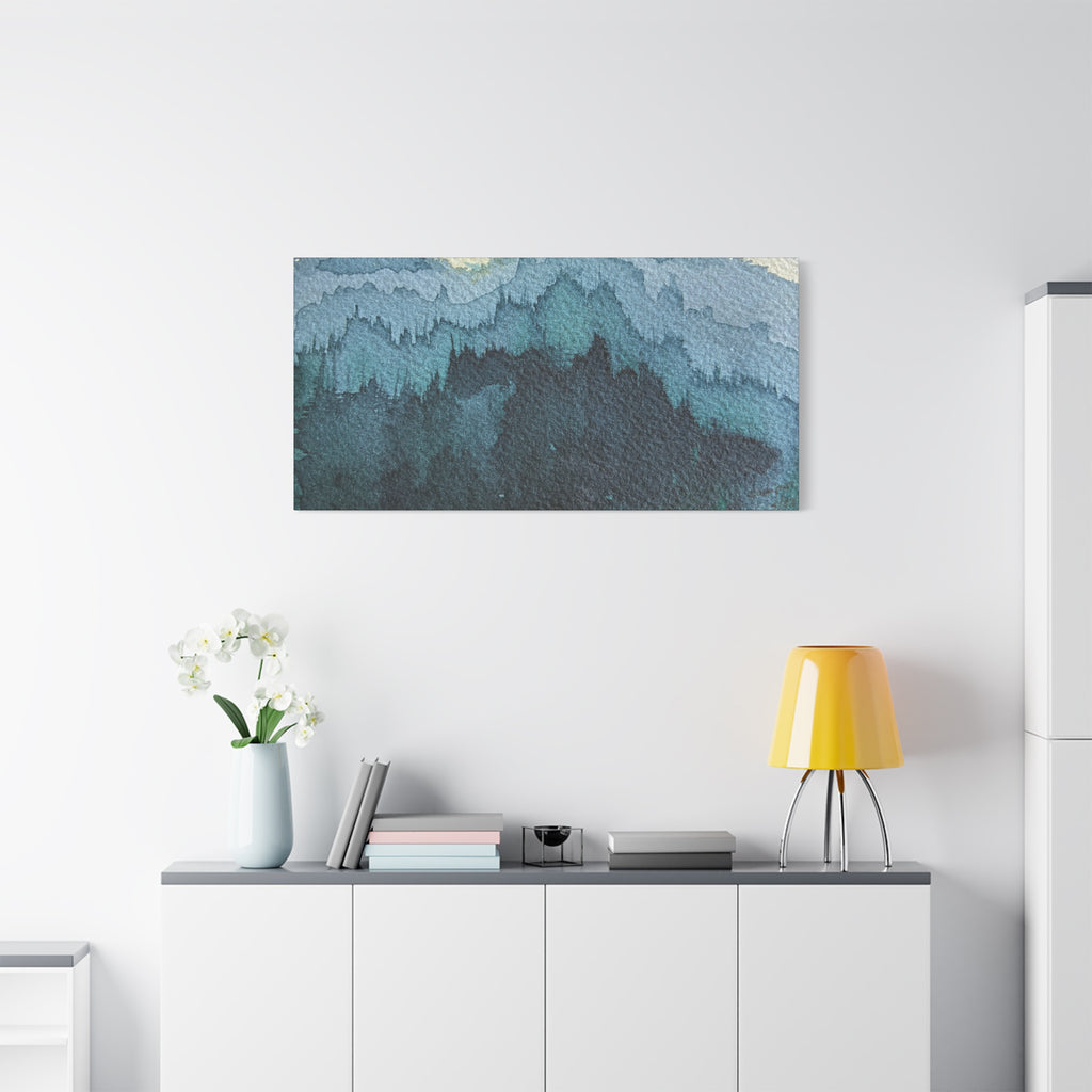 British Columbia Foggy c Watercolor Canvas Print
