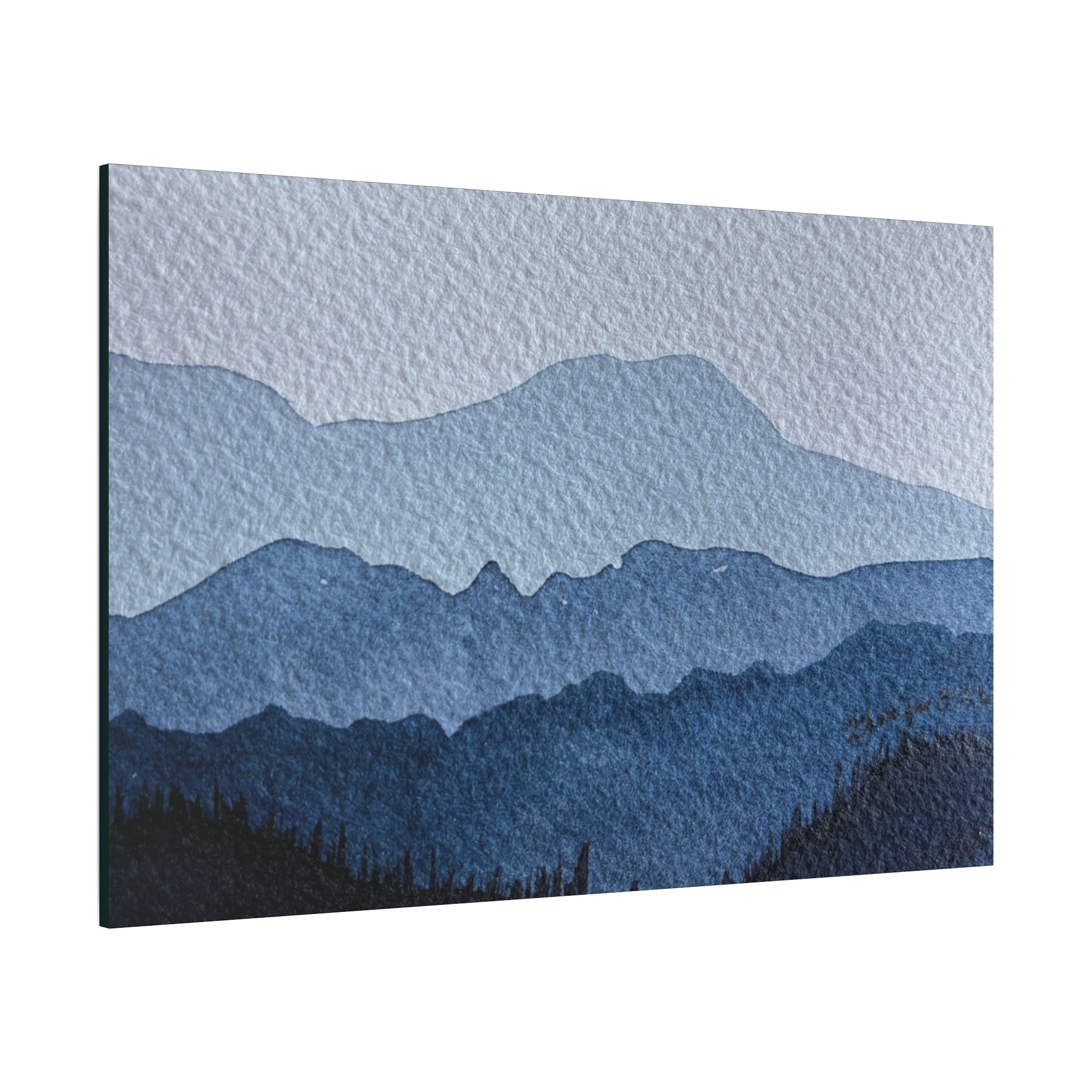 British Columbia Foggy a Watercolor Canvas Print