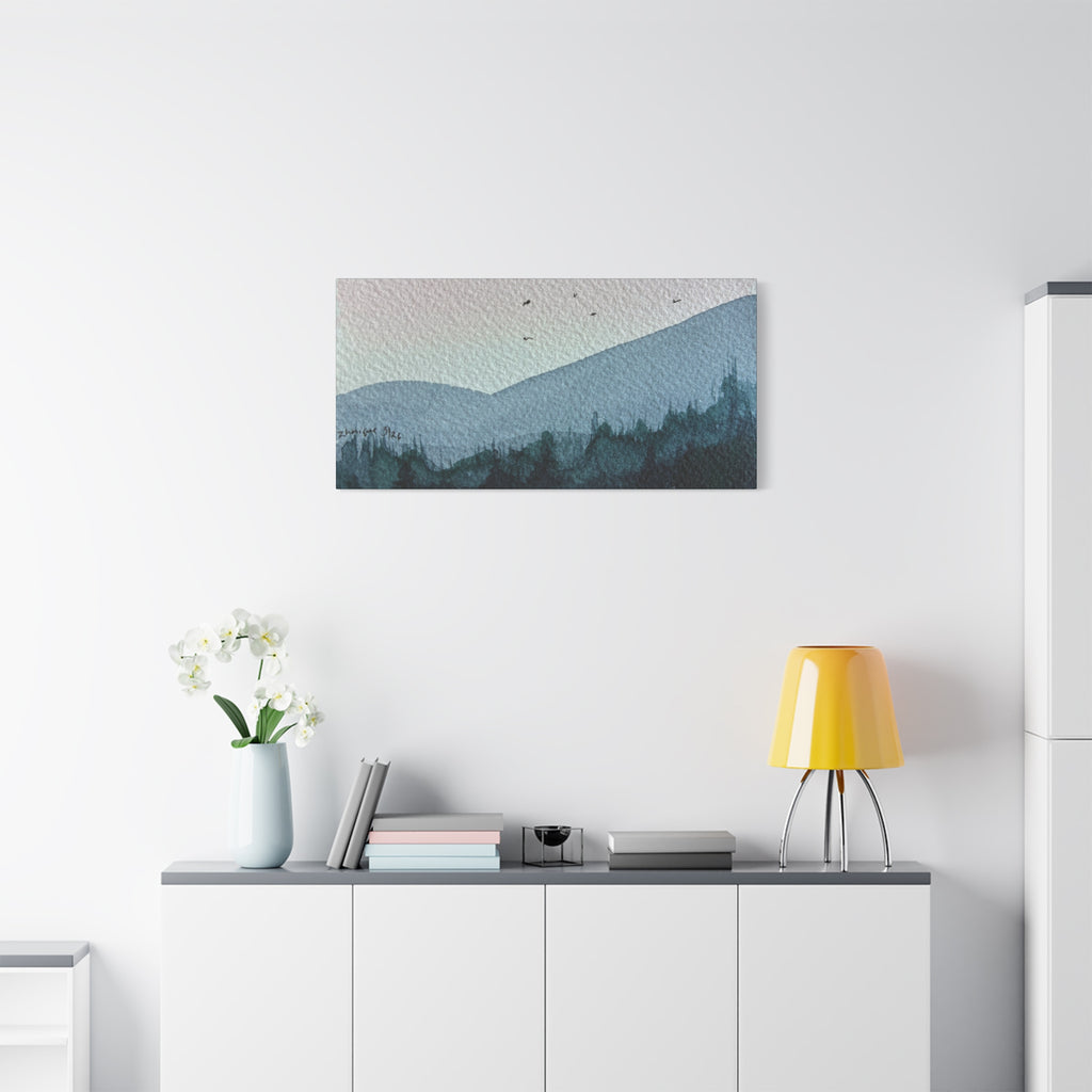 British Columbia Foggy b Watercolor Canvas Print
