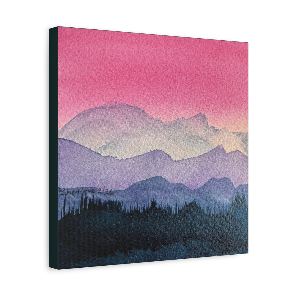 Jen Pink Sky watercolor on canvas