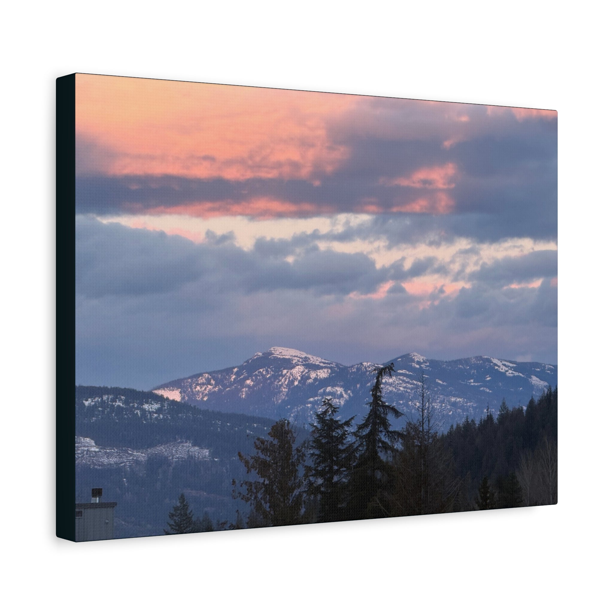 British Columbia Spring Mountain Photo Canvas Wall Art — Stretched Matte Landscape Print