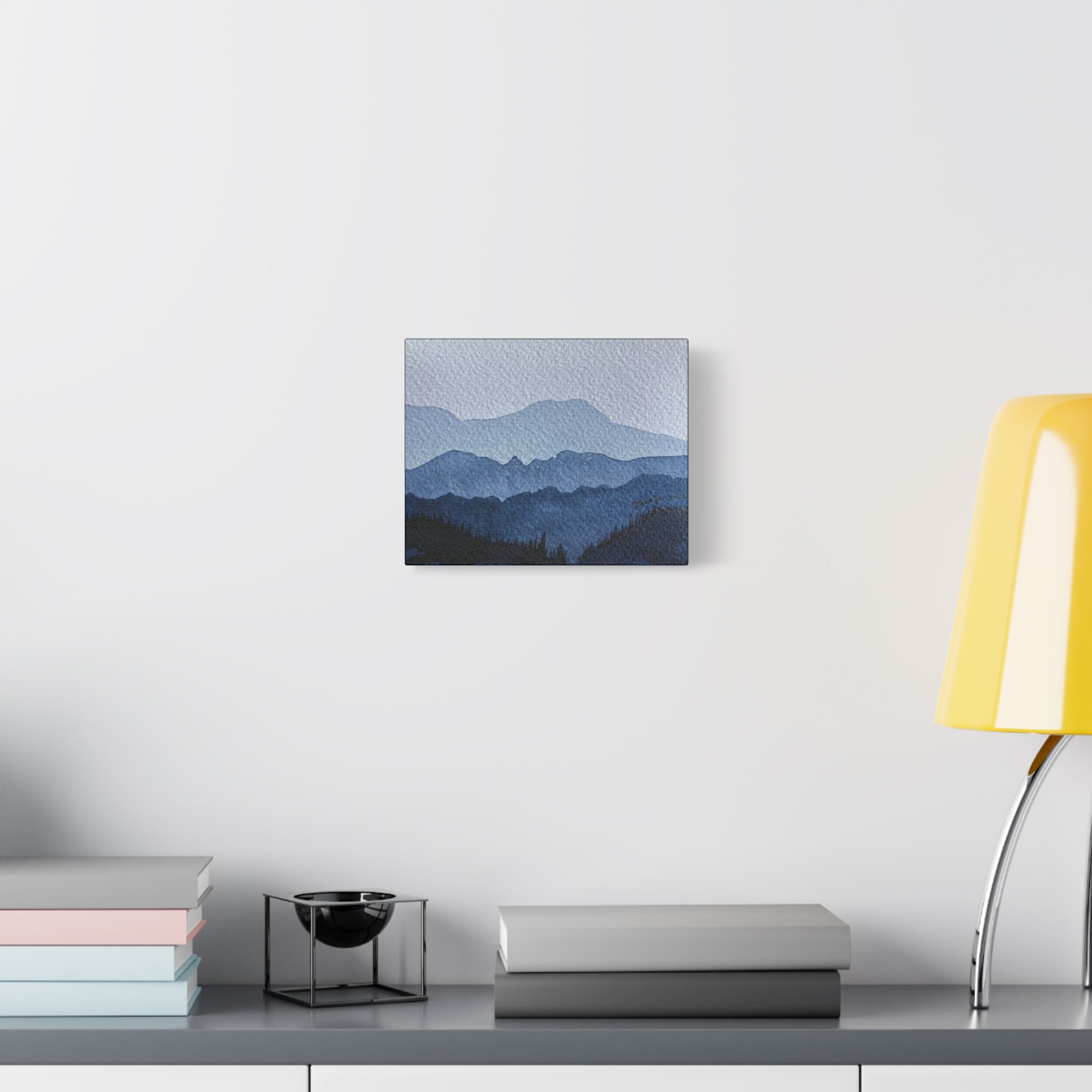British Columbia Foggy a Watercolor Canvas Print