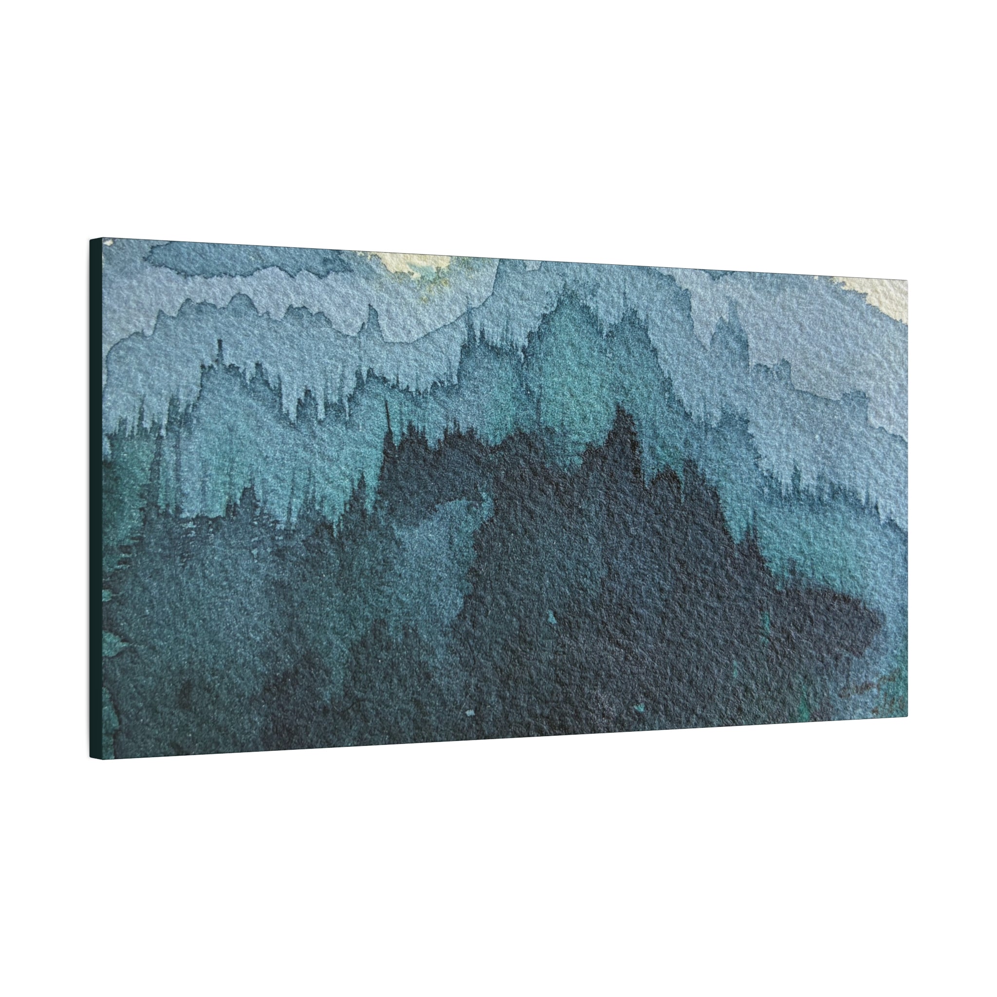 British Columbia Foggy c Watercolor Canvas Print