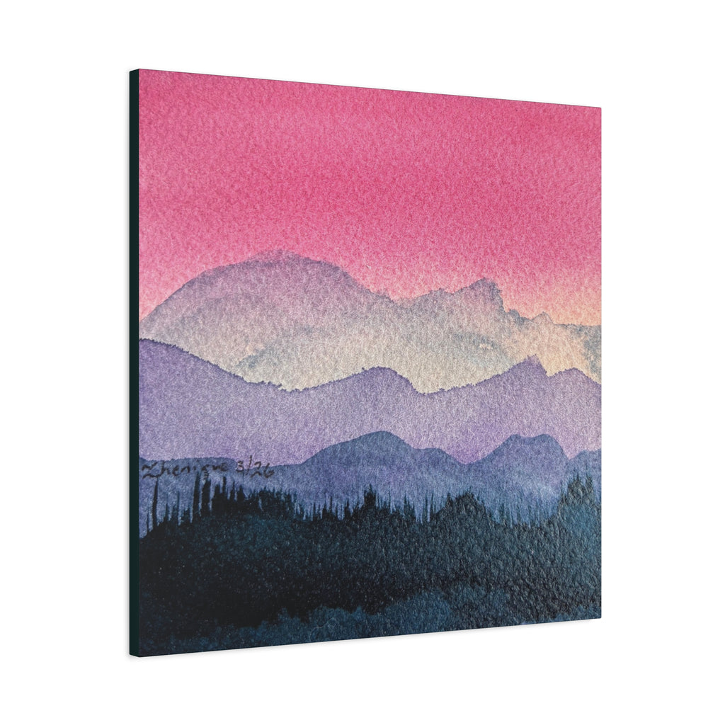 Jen Pink Sky watercolor on canvas