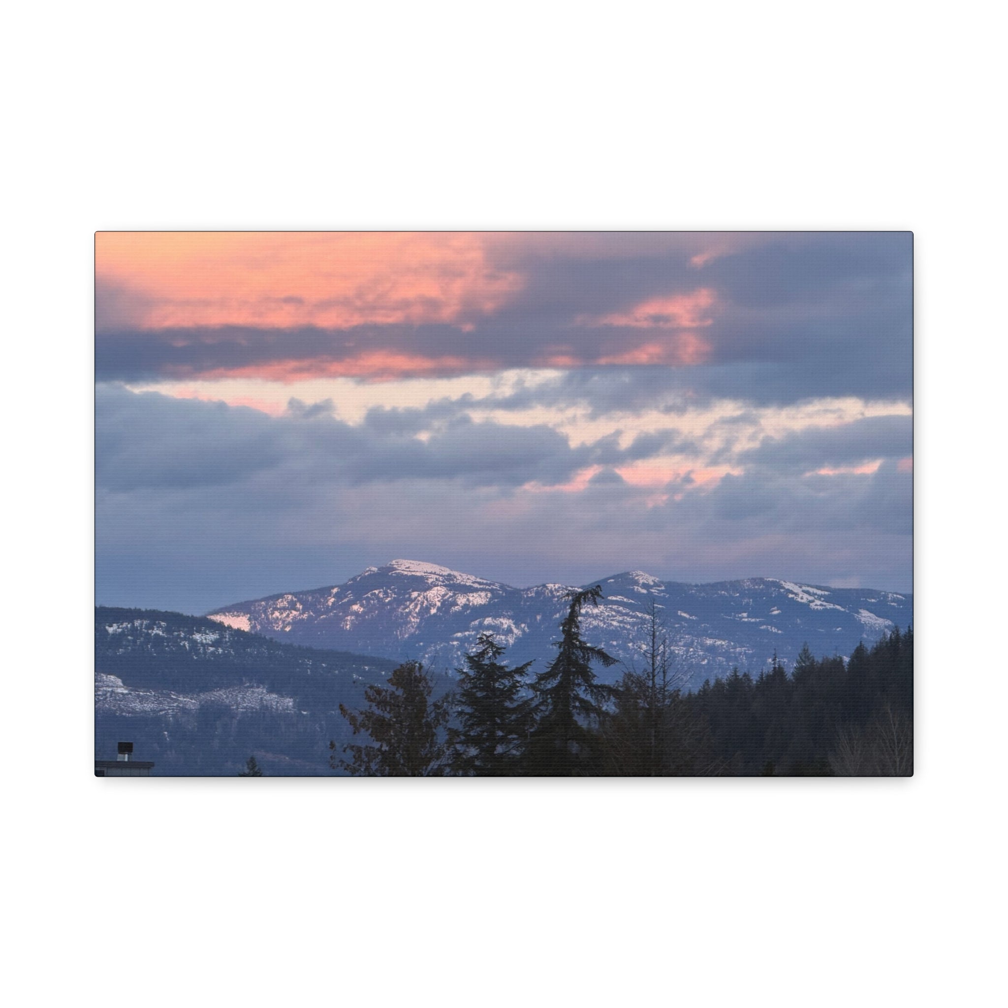 British Columbia Spring Mountain Photo Canvas Wall Art — Stretched Matte Landscape Print