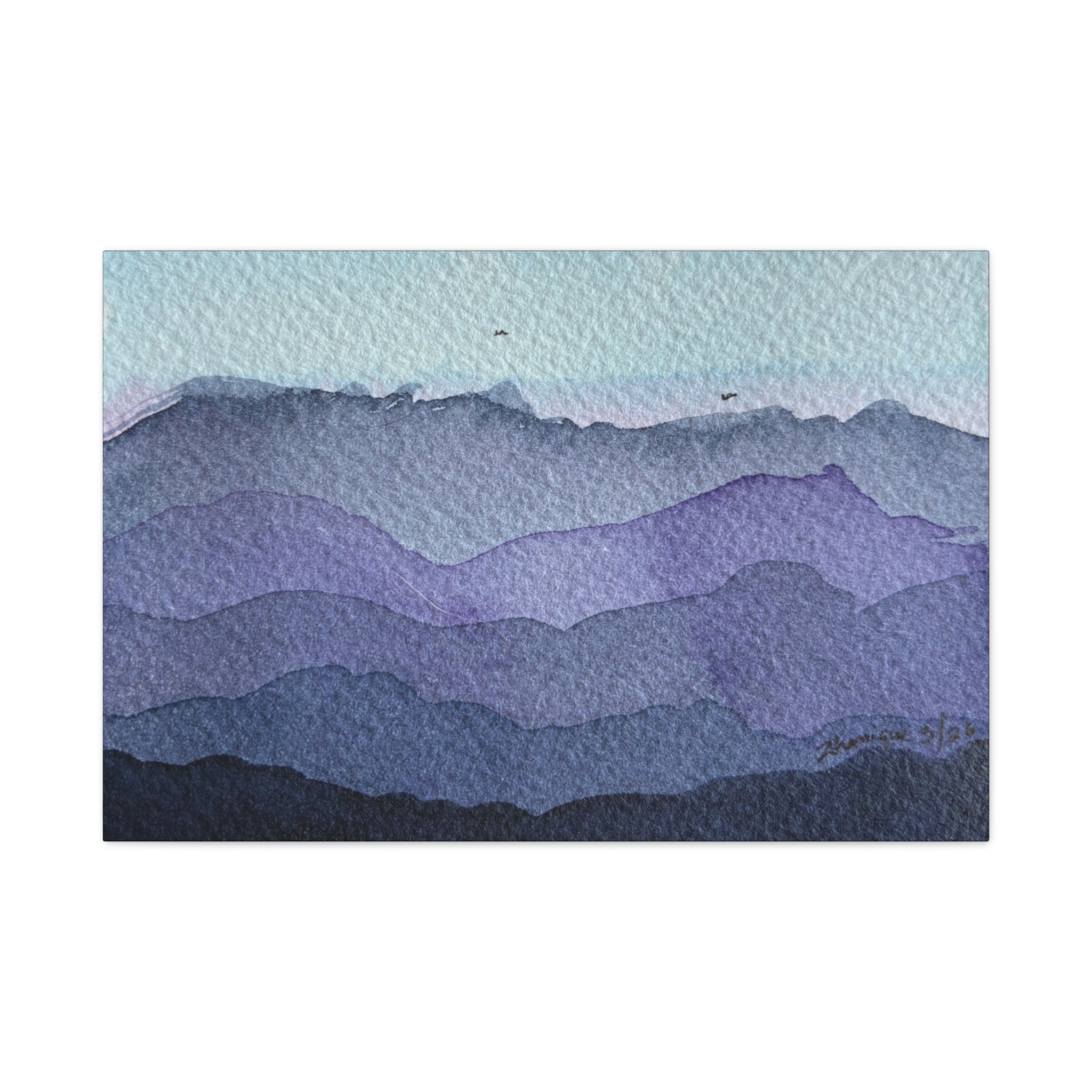 British Columbia Foggy d Watercolor Canvas Print