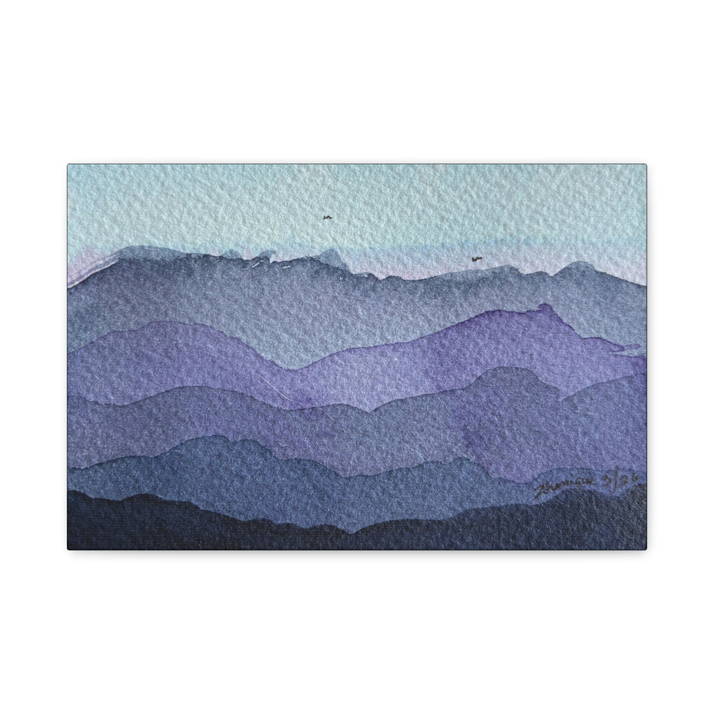 British Columbia Foggy d Watercolor Canvas Print