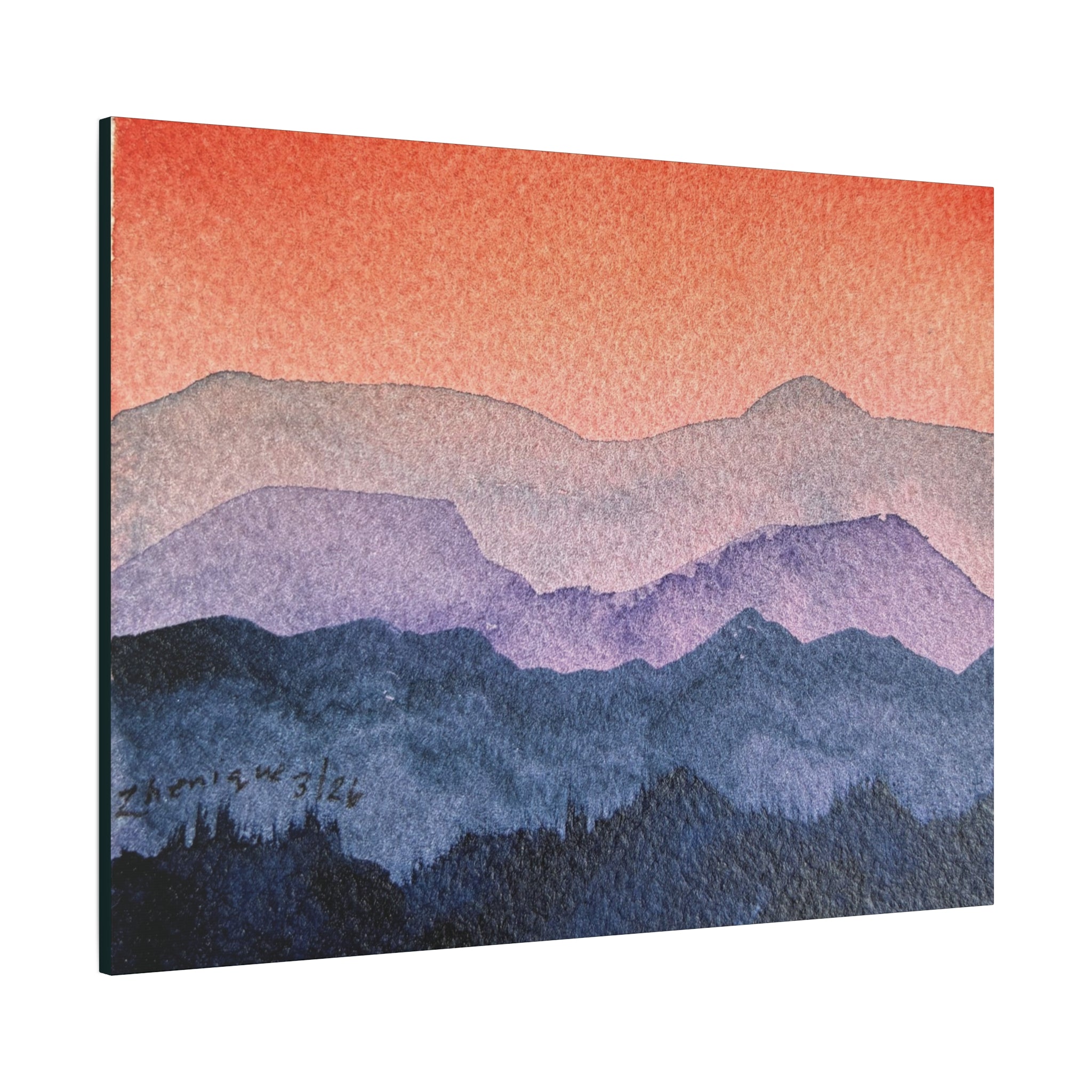 Salmon Sky Watercolor Canvas Print — Matte Stretched 1.25"
