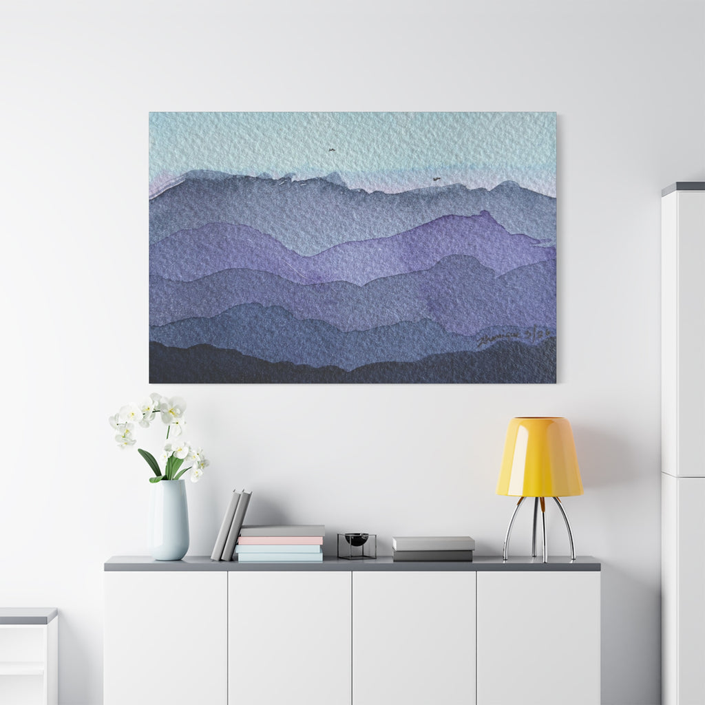 British Columbia Foggy d Watercolor Canvas Print