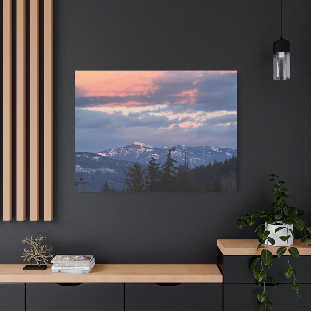 British Columbia Spring Mountain Photo Canvas Wall Art — Stretched Matte Landscape Print