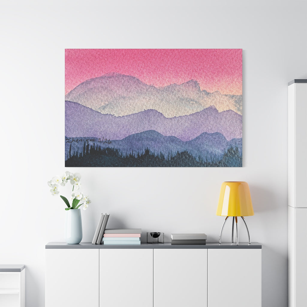 Jen Pink Sky watercolor on canvas