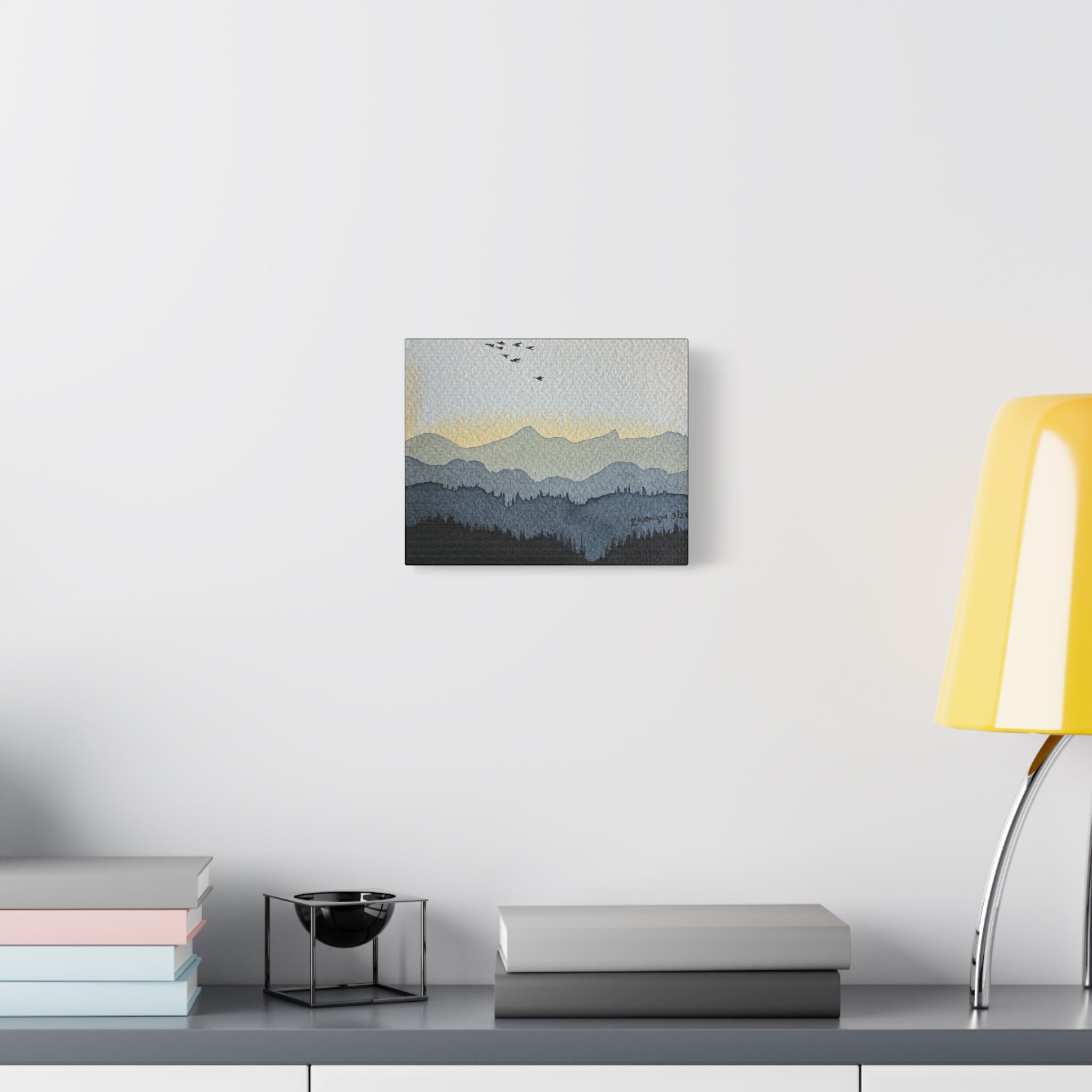 Mountain Sunrise Watercolor Canvas Print