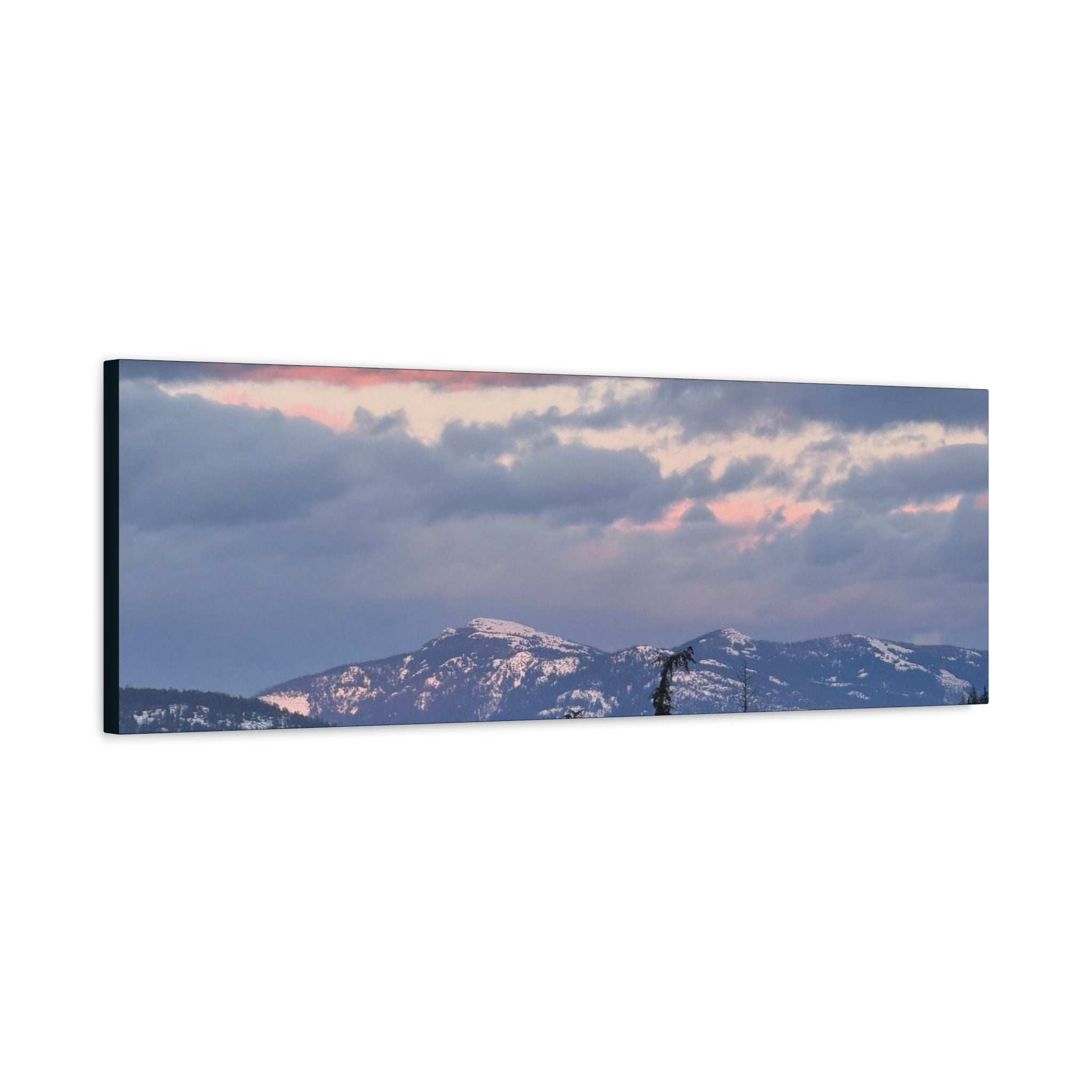 British Columbia Spring Mountain Photo Canvas Wall Art — Stretched Matte Landscape Print