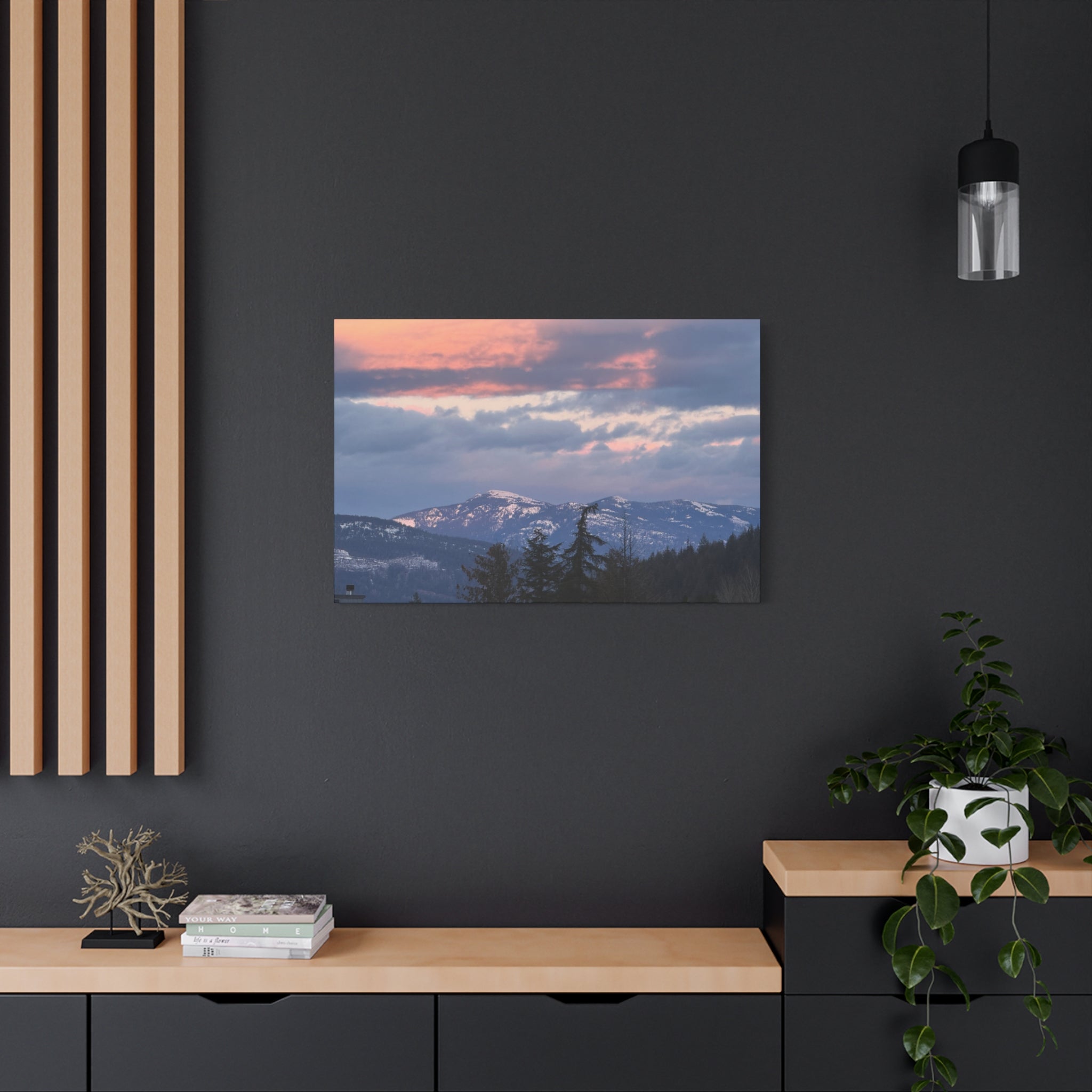 British Columbia Spring Mountain Photo Canvas Wall Art — Stretched Matte Landscape Print