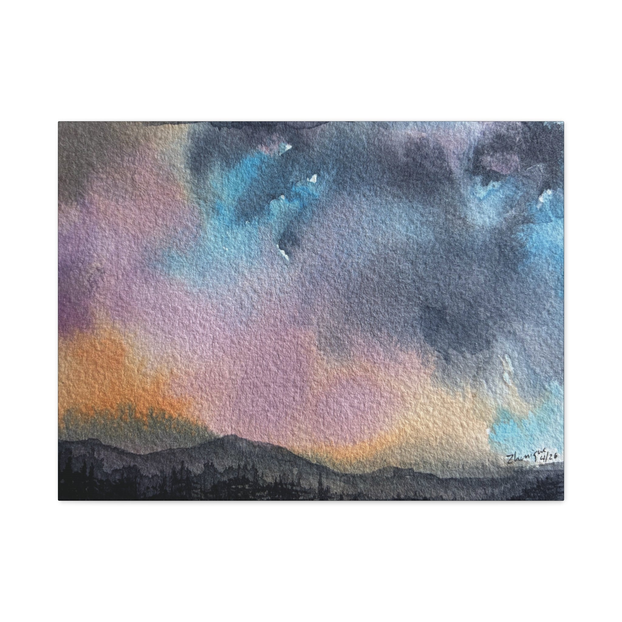 NH Spring fade d watercolor on canvas