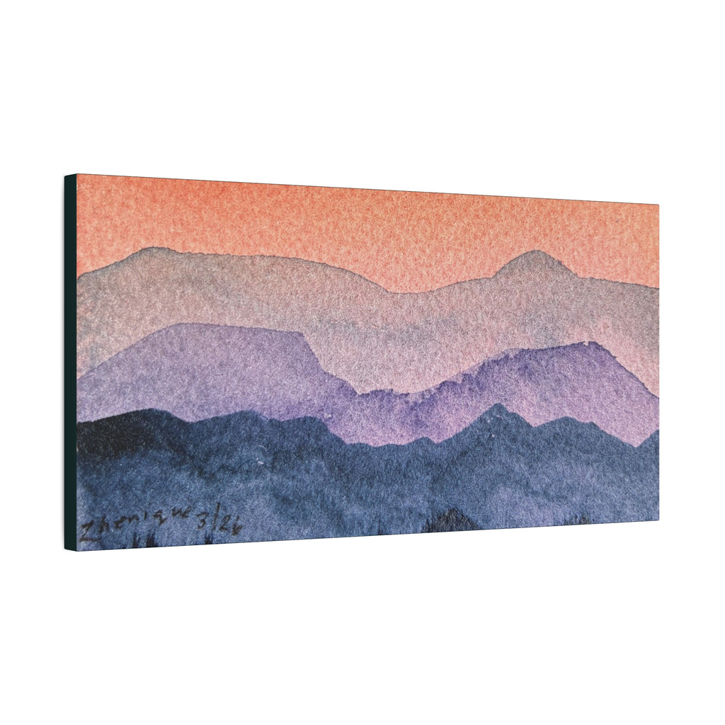 Salmon Sky Watercolor Canvas Print — Matte Stretched 1.25"