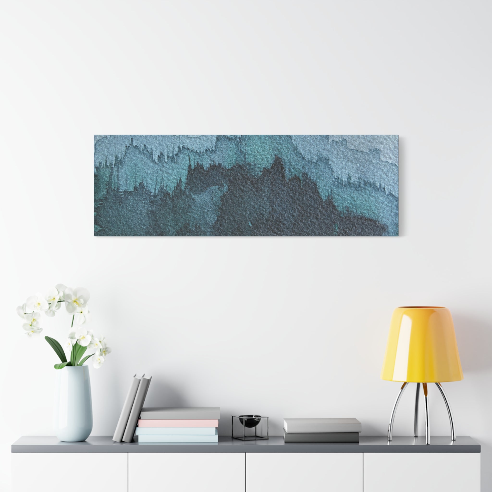 British Columbia Foggy c Watercolor Canvas Print