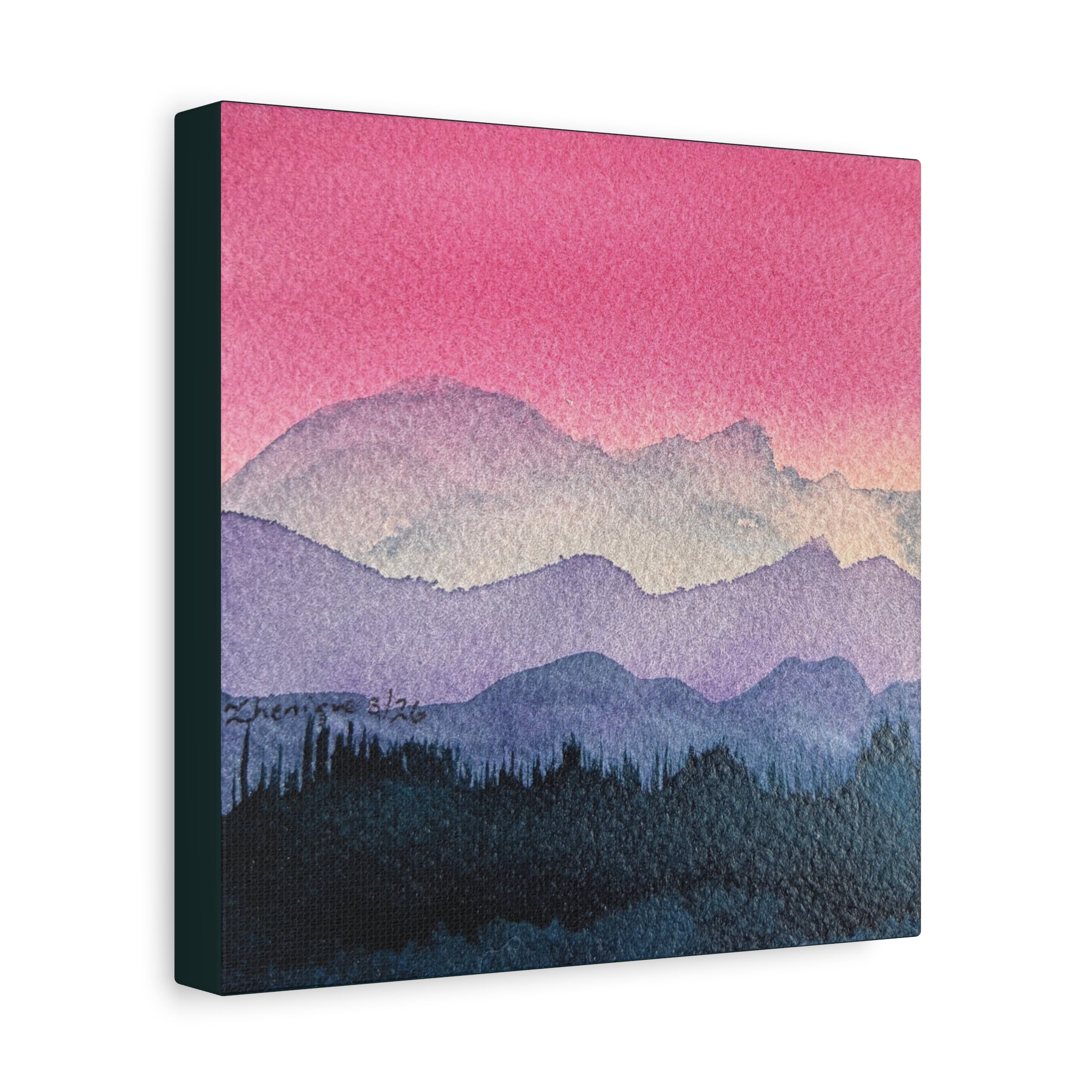 Jen Pink Sky watercolor on canvas