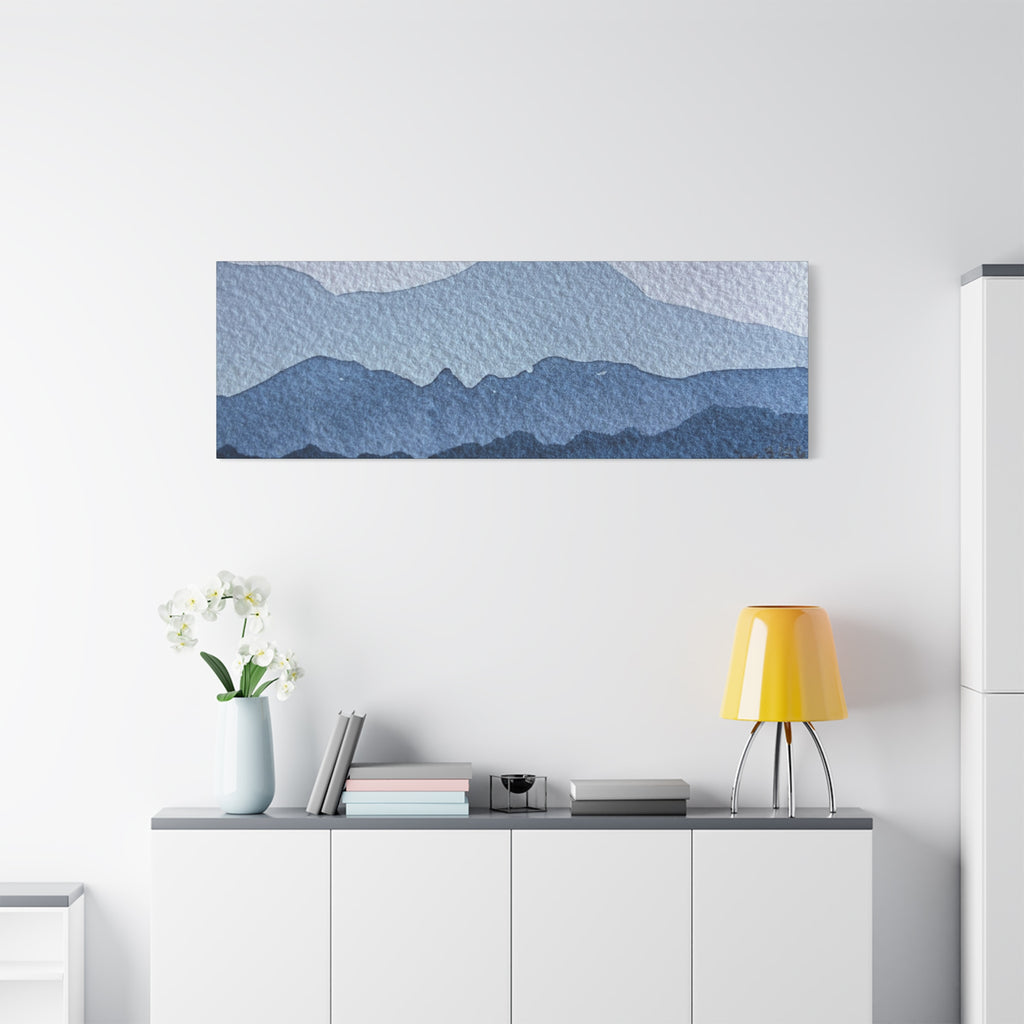 British Columbia Foggy a Watercolor Canvas Print
