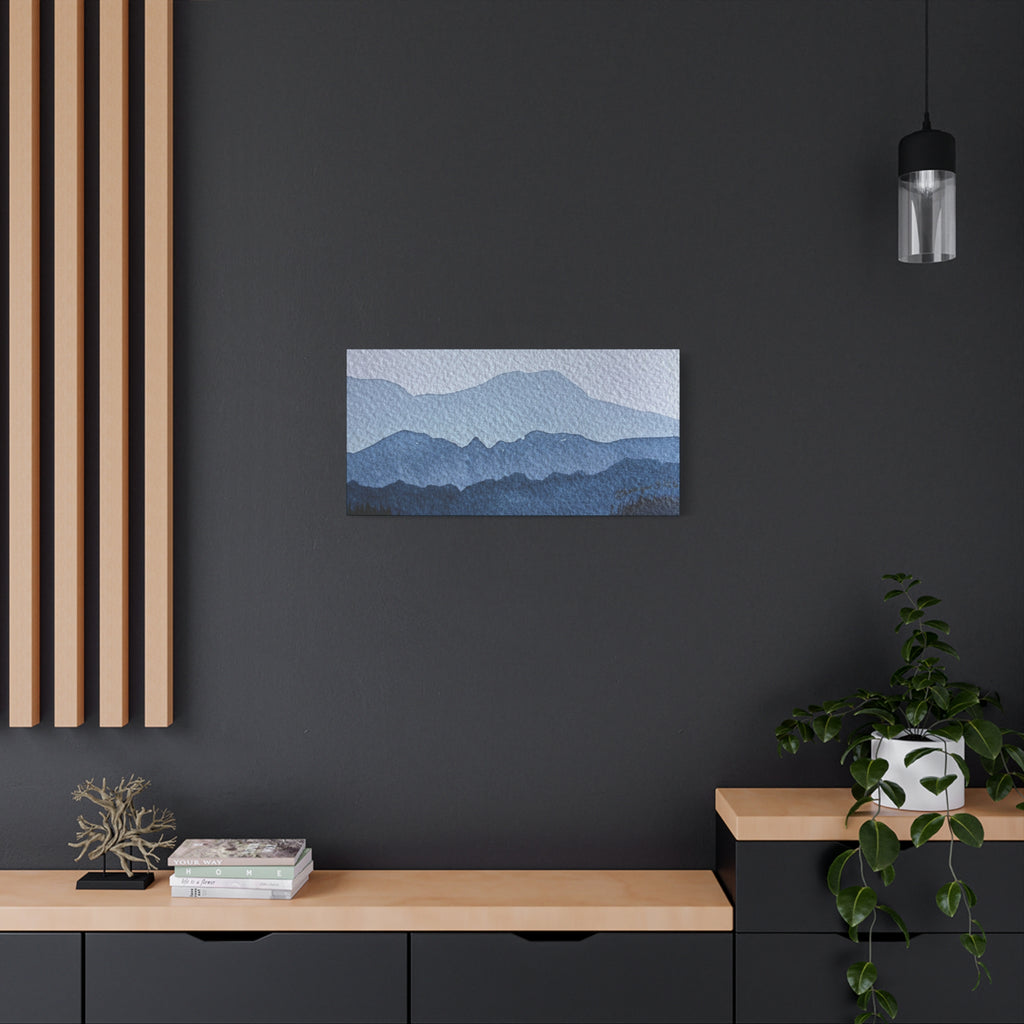 British Columbia Foggy a Watercolor Canvas Print