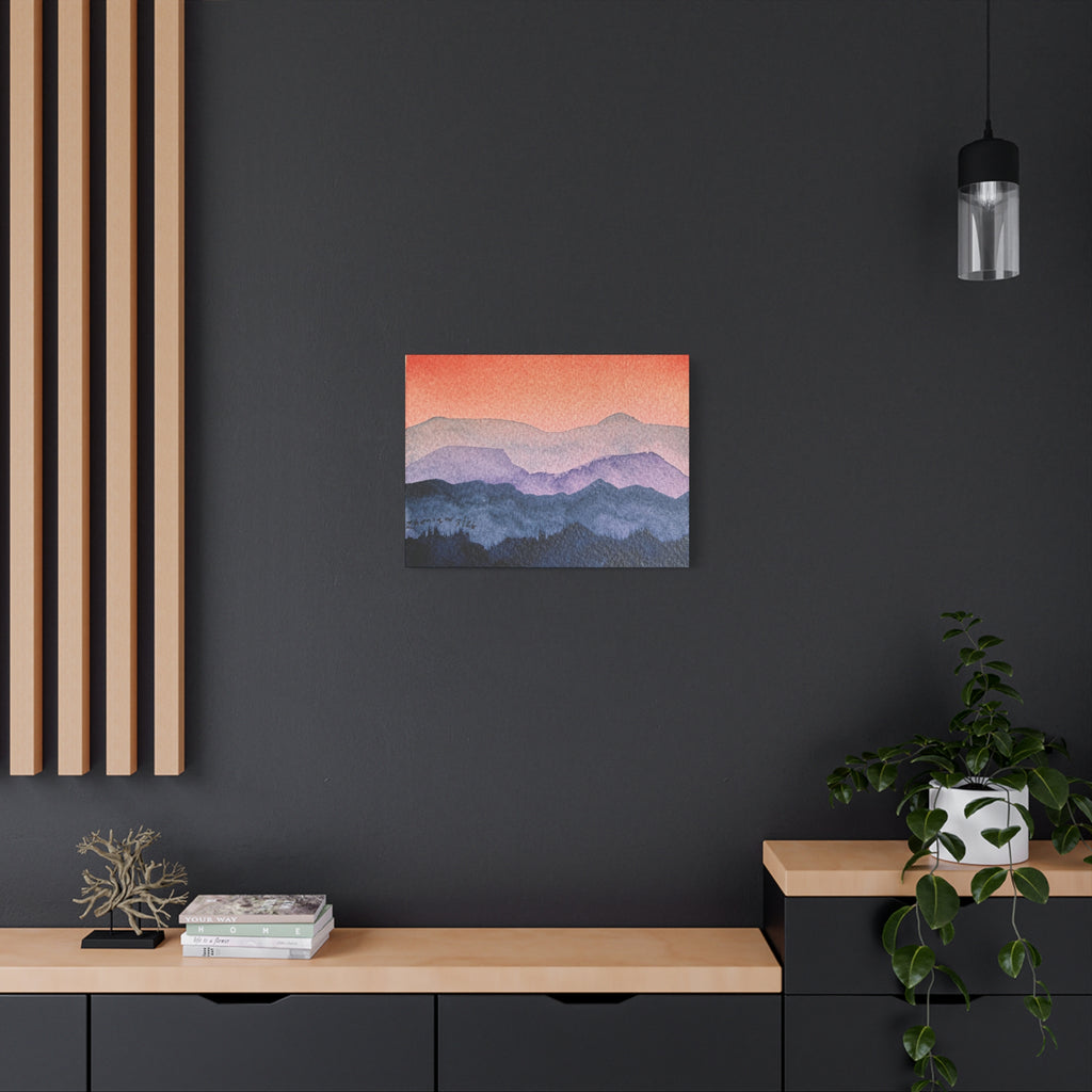 Salmon Sky Watercolor Canvas Print — Matte Stretched 1.25"