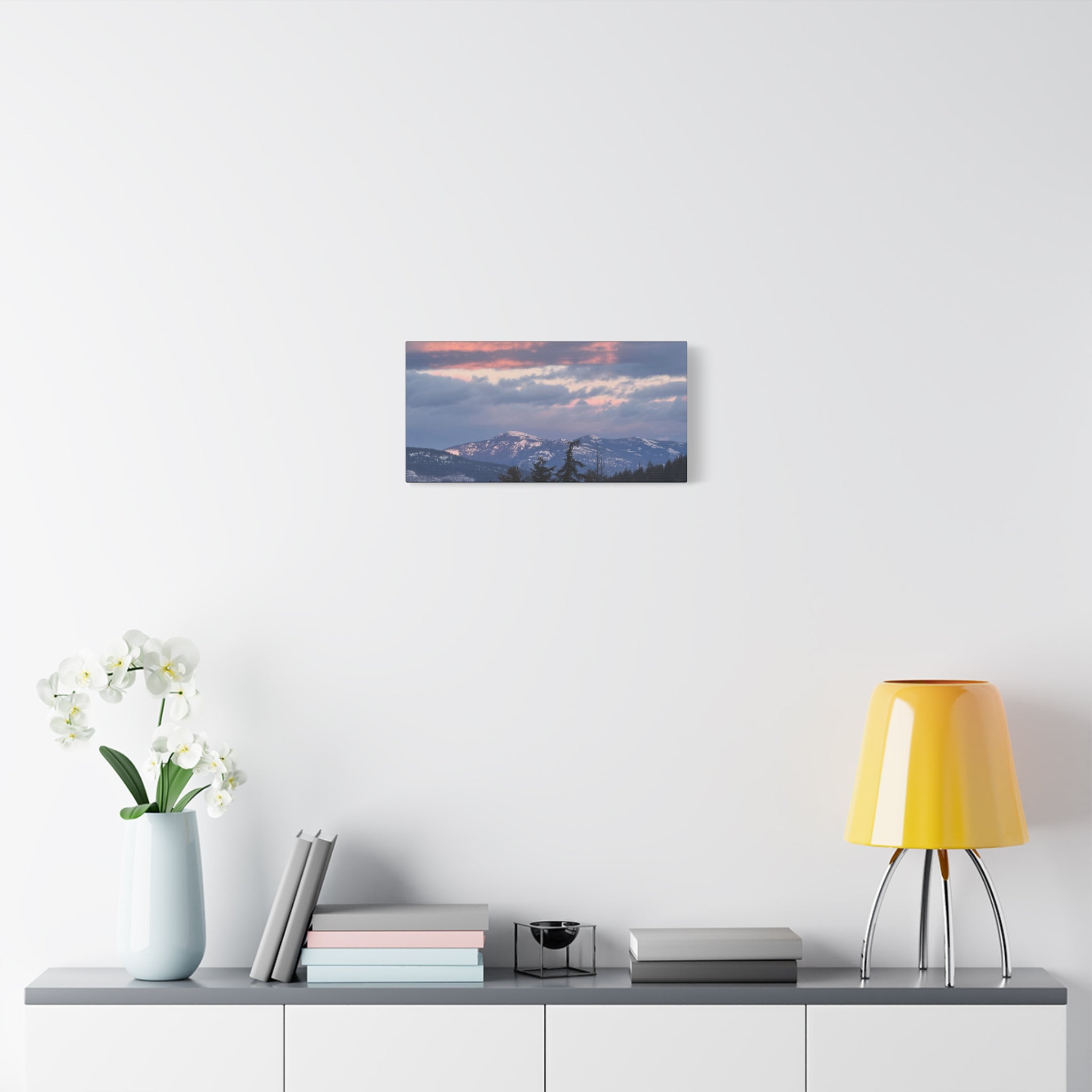 British Columbia Spring Mountain Photo Canvas Wall Art — Stretched Matte Landscape Print