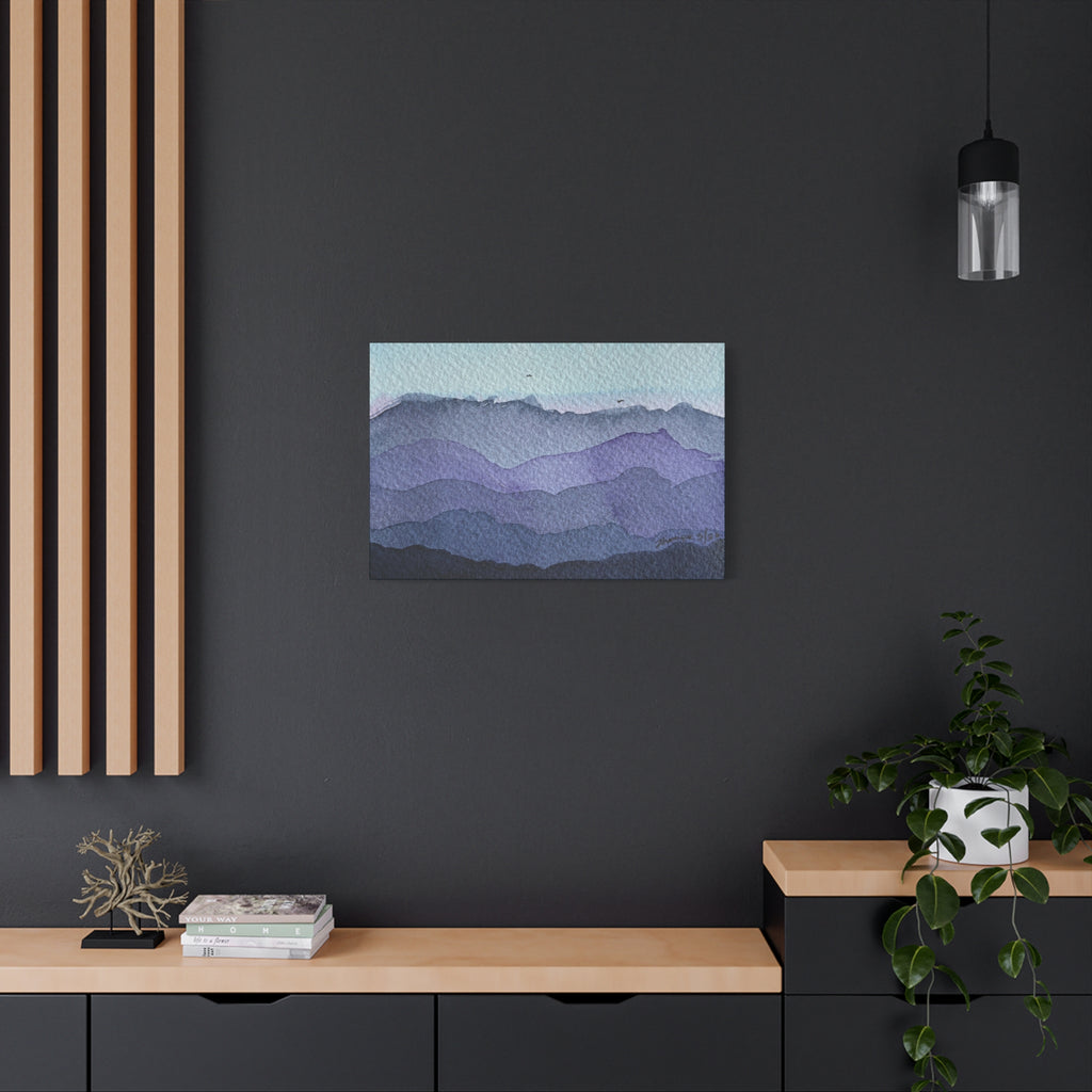 British Columbia Foggy d Watercolor Canvas Print