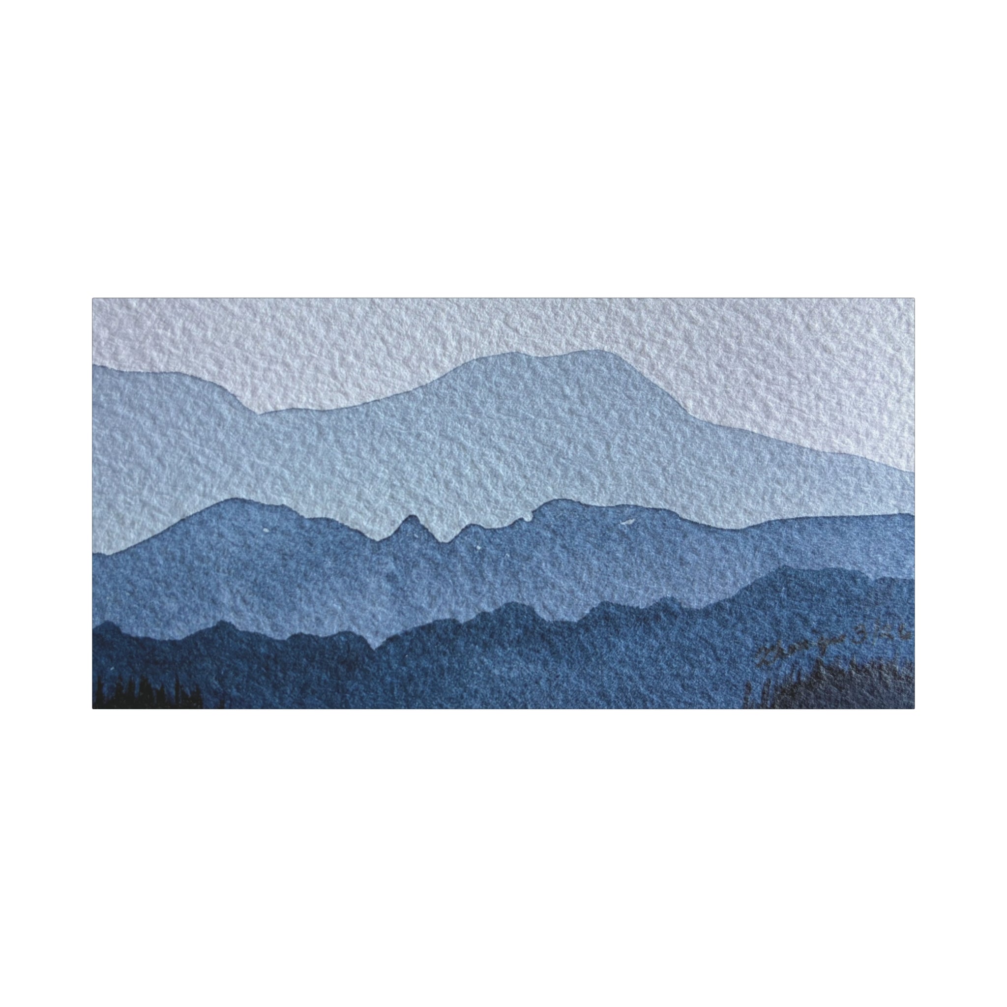 British Columbia Foggy a Watercolor Canvas Print