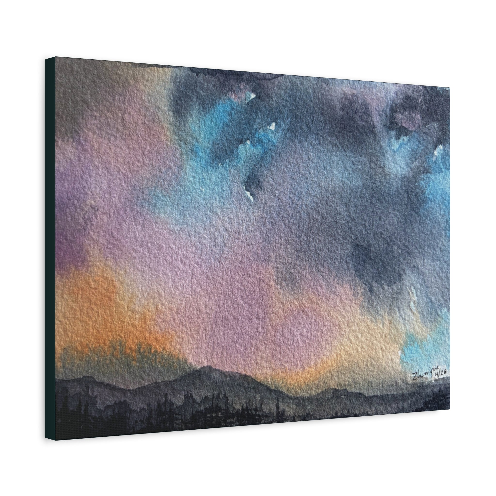 NH Spring fade d watercolor on canvas