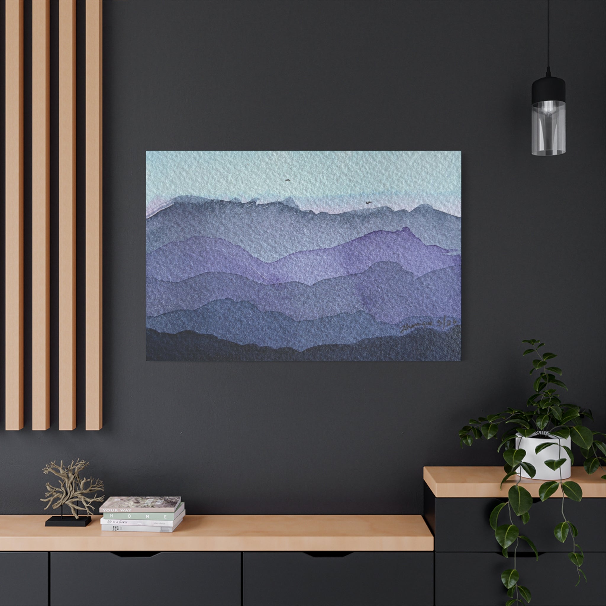 British Columbia Foggy d Watercolor Canvas Print