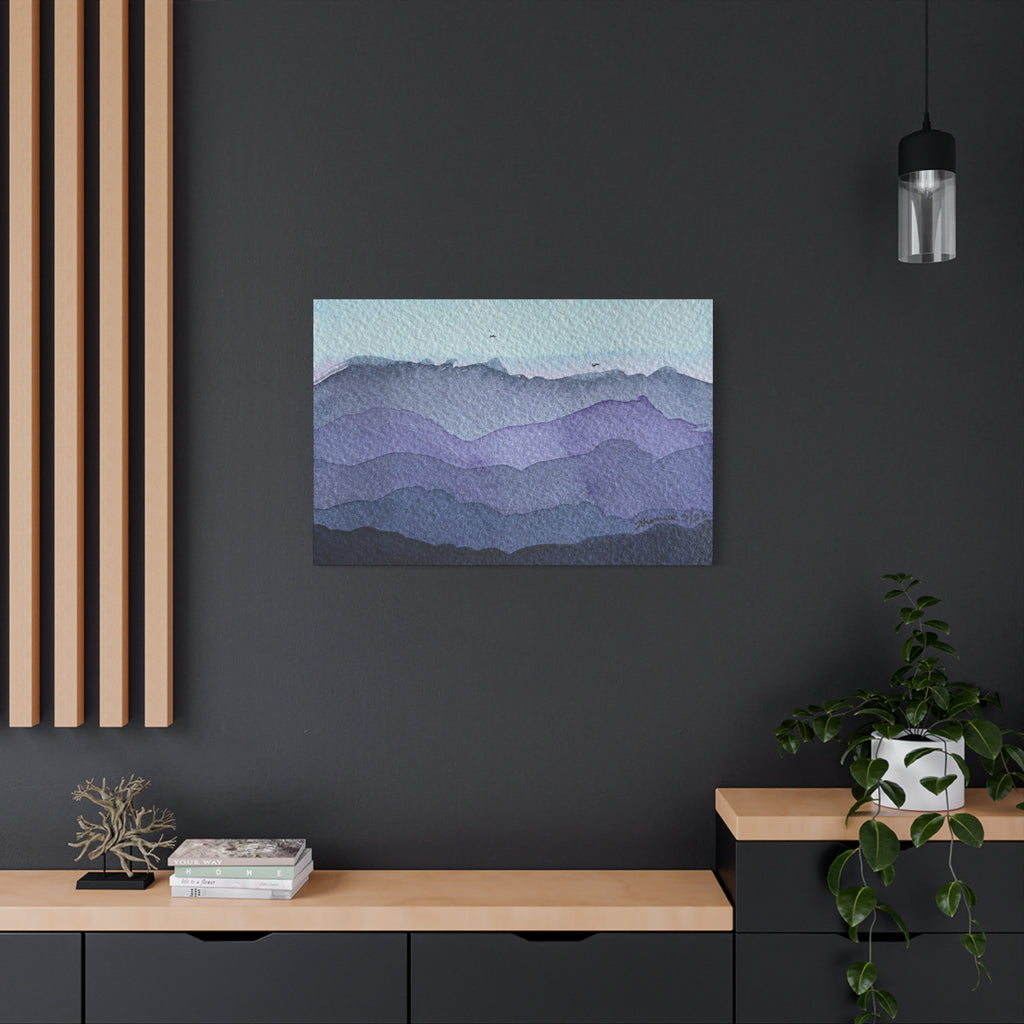 British Columbia Foggy d Watercolor Canvas Print