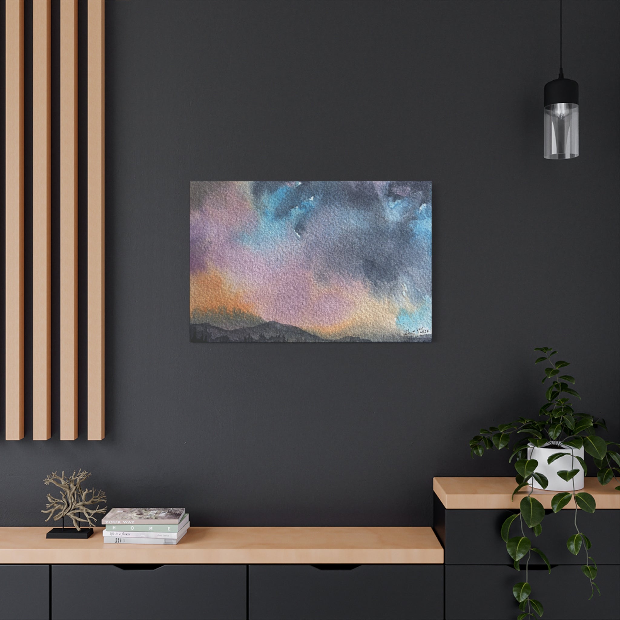 NH Spring fade d watercolor on canvas