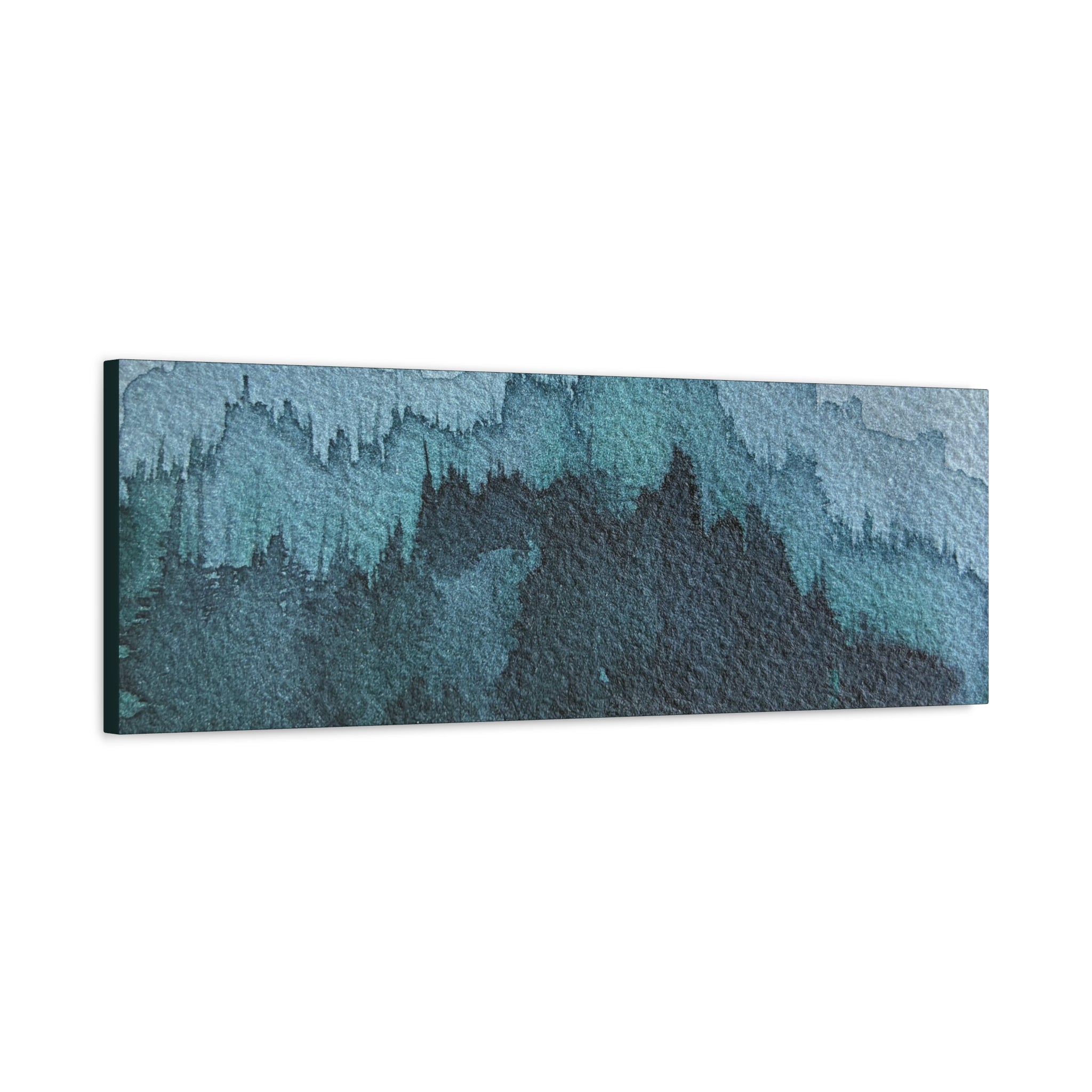 British Columbia Foggy c Watercolor Canvas Print