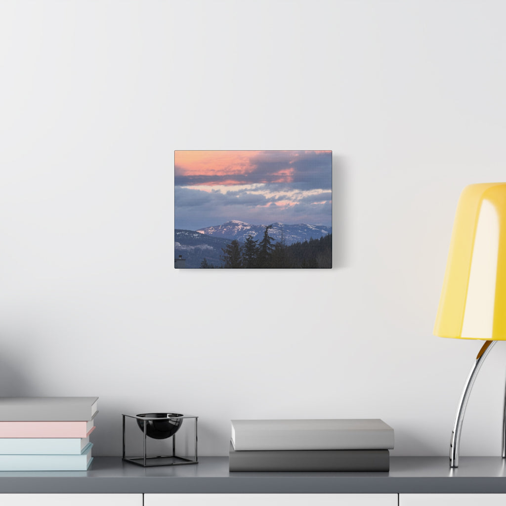 British Columbia Spring Mountain Photo Canvas Wall Art — Stretched Matte Landscape Print