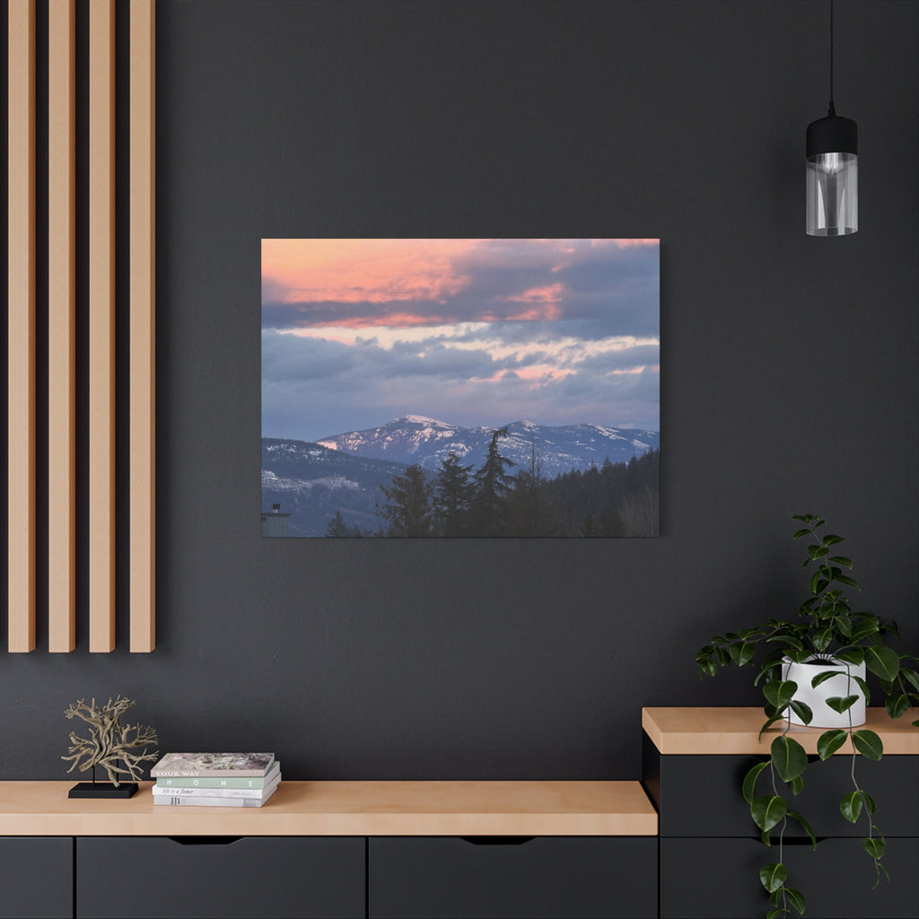 British Columbia Spring Mountain Photo Canvas Wall Art — Stretched Matte Landscape Print