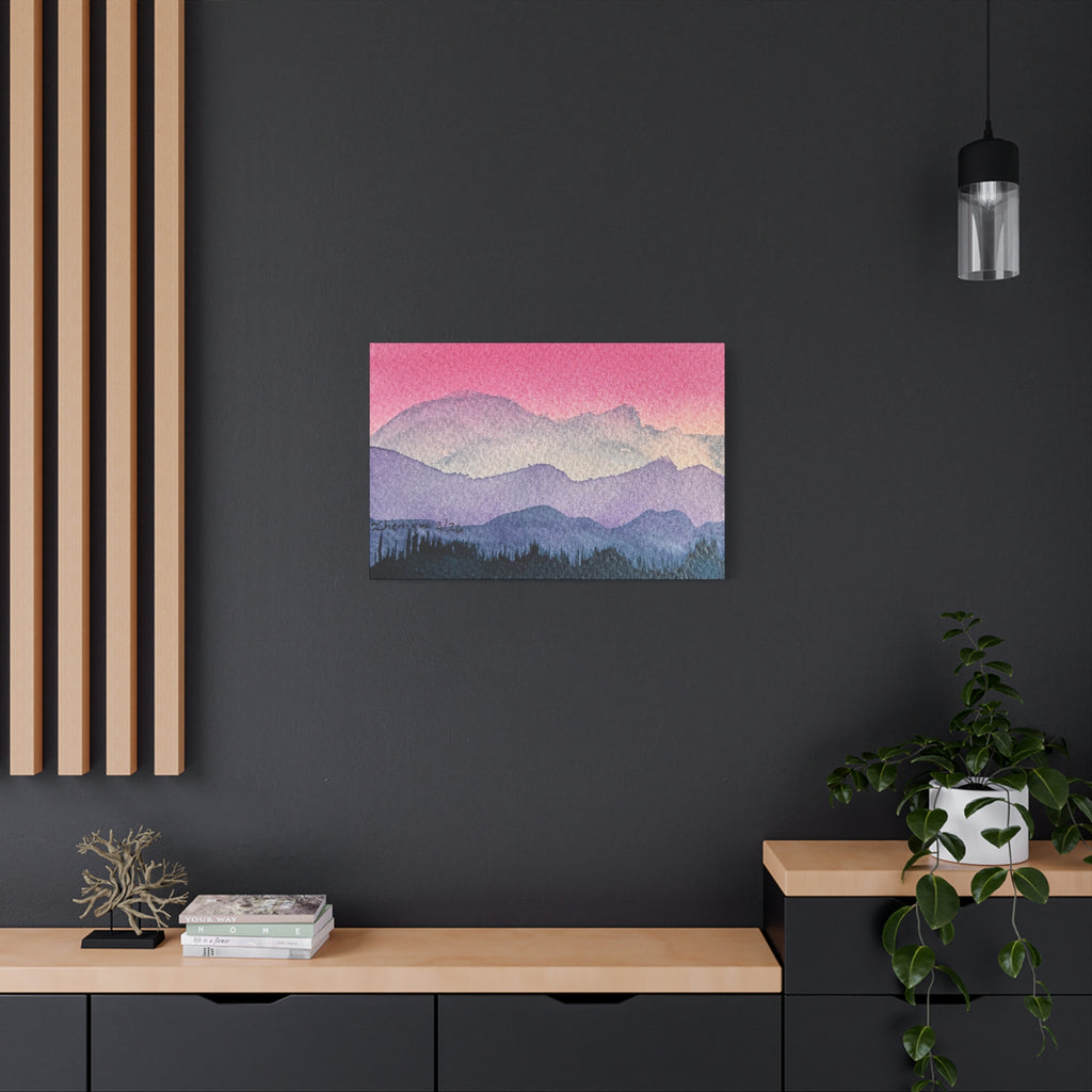 Jen Pink Sky watercolor on canvas