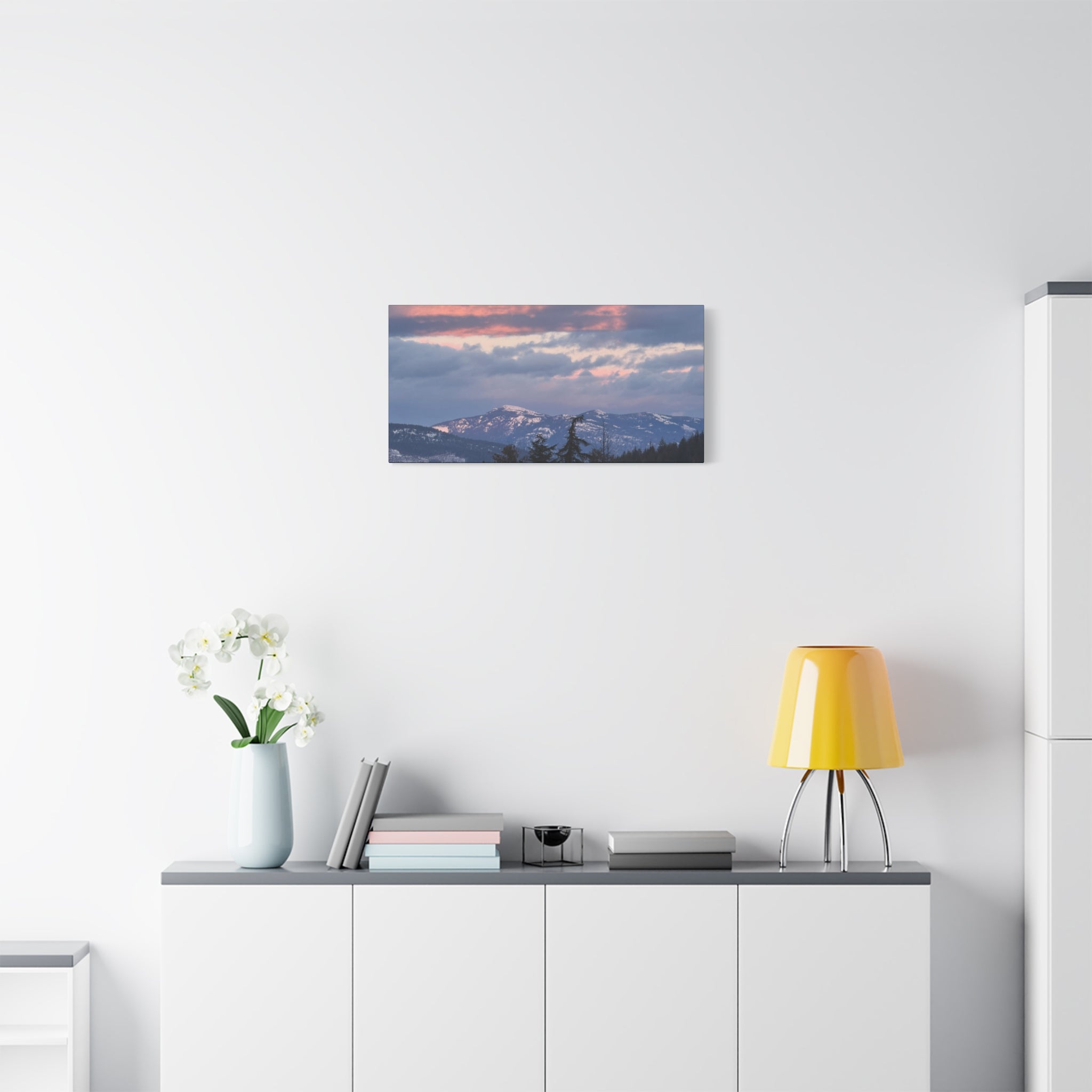 British Columbia Spring Mountain Photo Canvas Wall Art — Stretched Matte Landscape Print