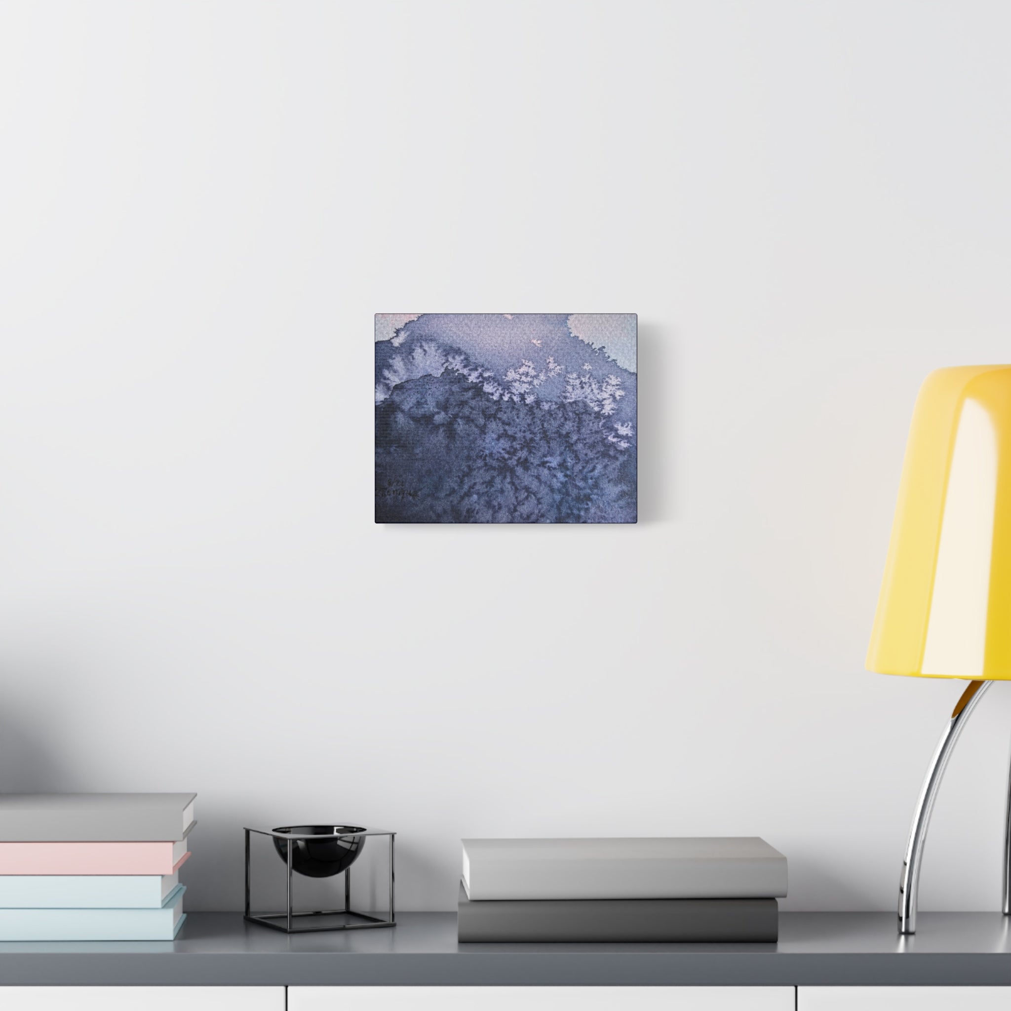 Kyle Abstract Indigo Watercolor Canvas Print — Matte Stretched Wall Art