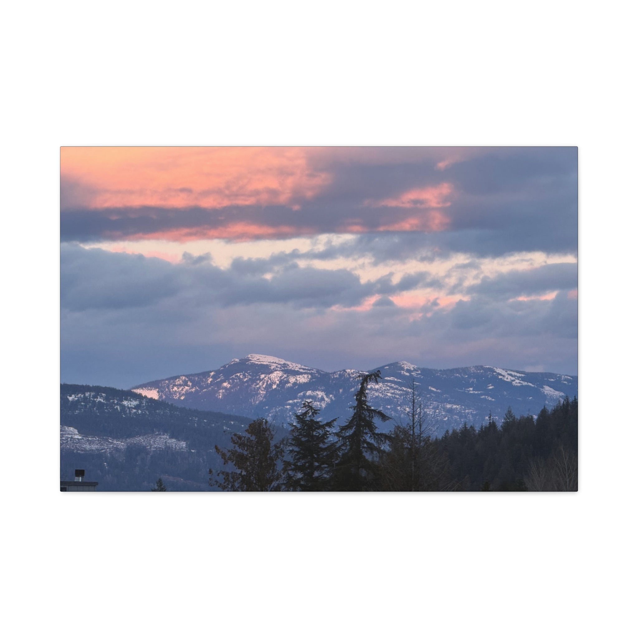 British Columbia Spring Mountain Photo Canvas Wall Art — Stretched Matte Landscape Print