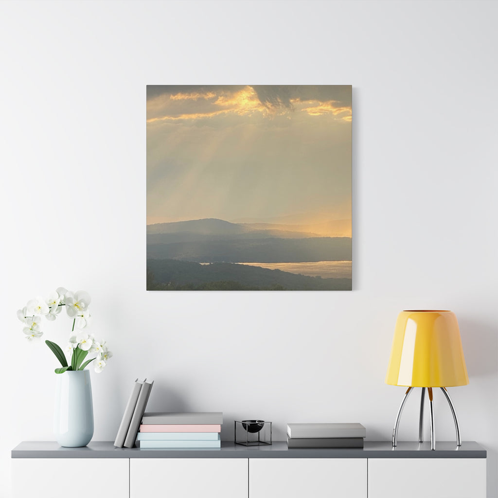 Pale Gold Mist Photo- Matte Stretched Landscape Print