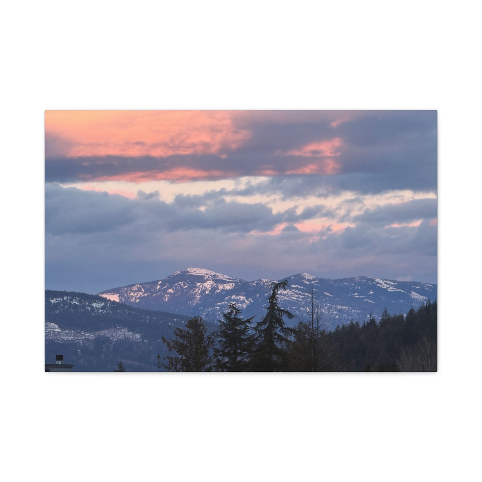 British Columbia Spring Mountain Photo Canvas Wall Art — Stretched Matte Landscape Print