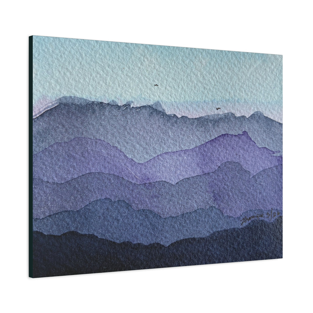 British Columbia Foggy d Watercolor Canvas Print