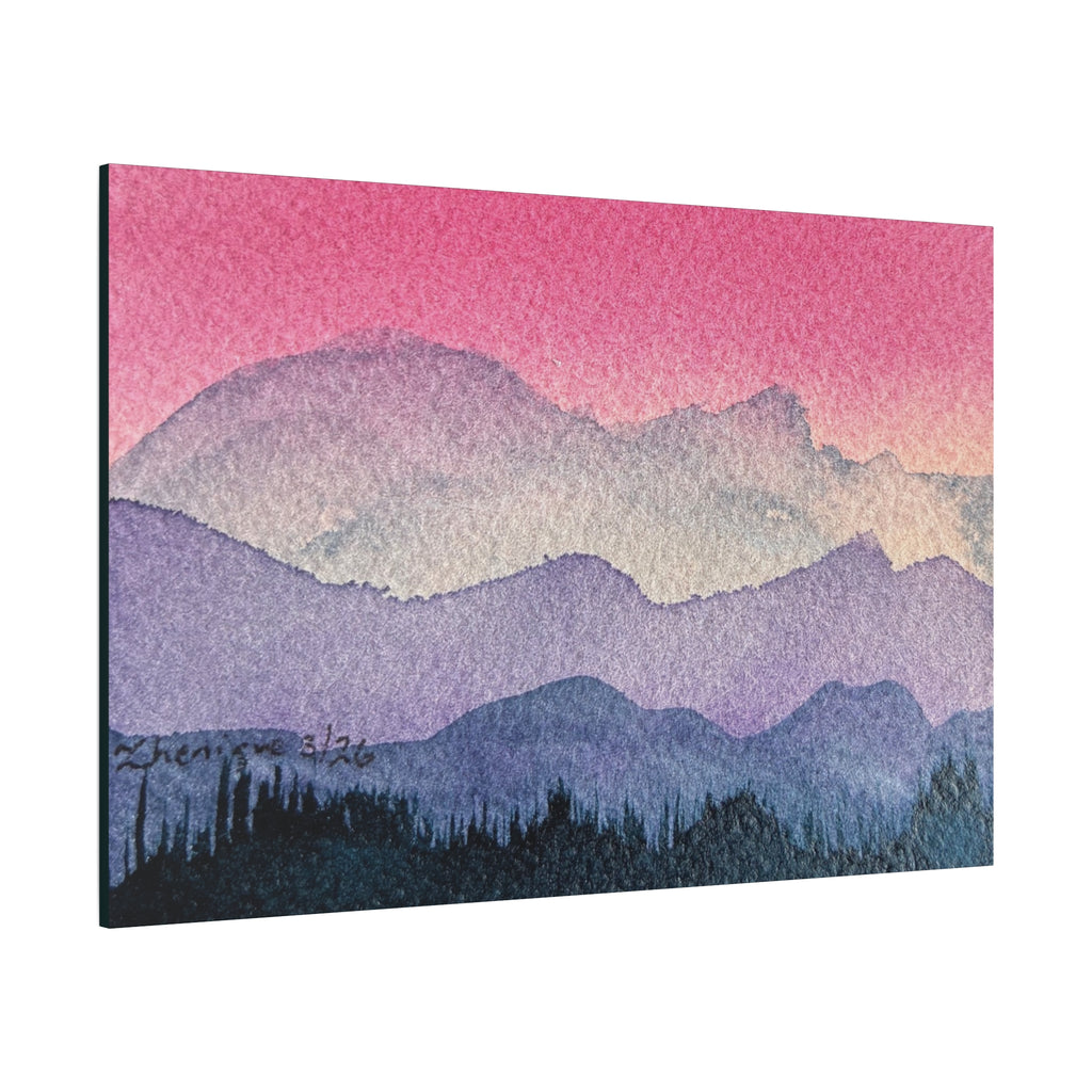 Jen Pink Sky watercolor on canvas