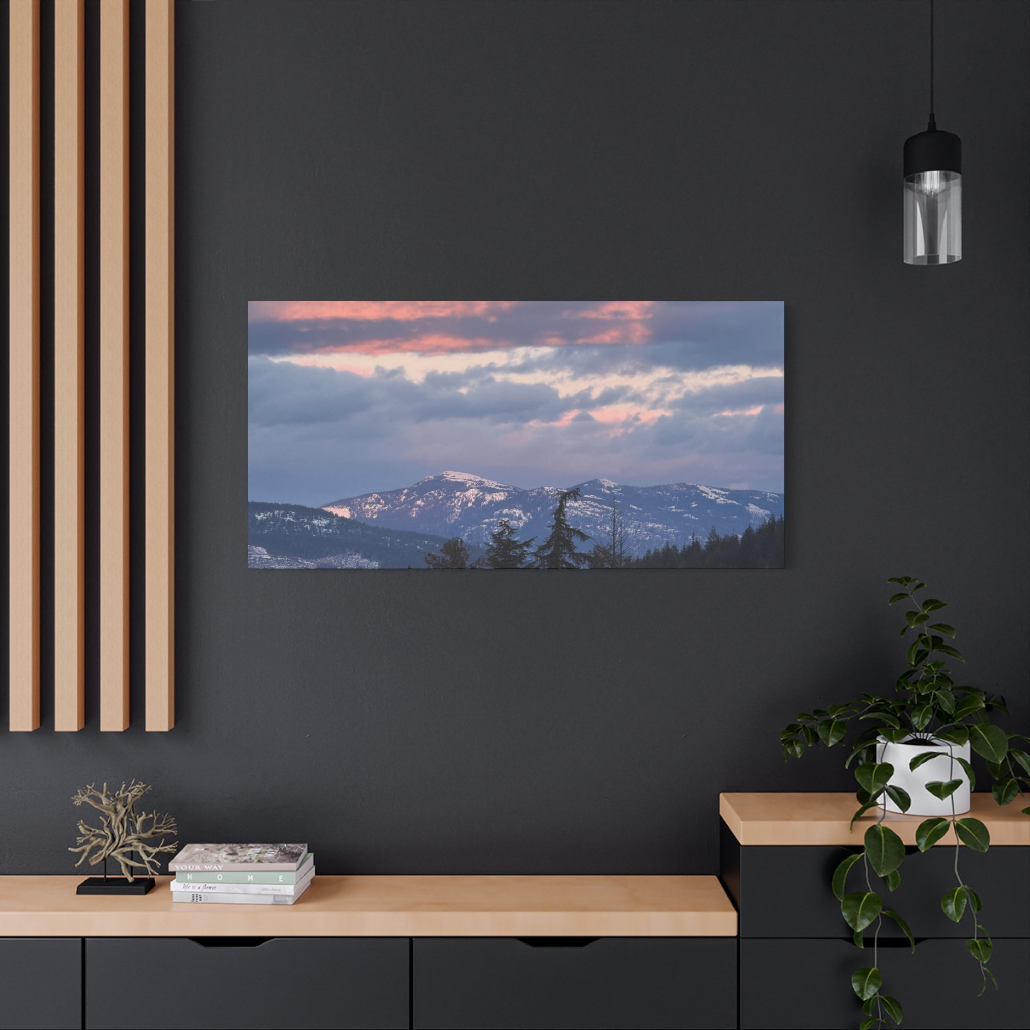 British Columbia Spring Mountain Photo Canvas Wall Art — Stretched Matte Landscape Print