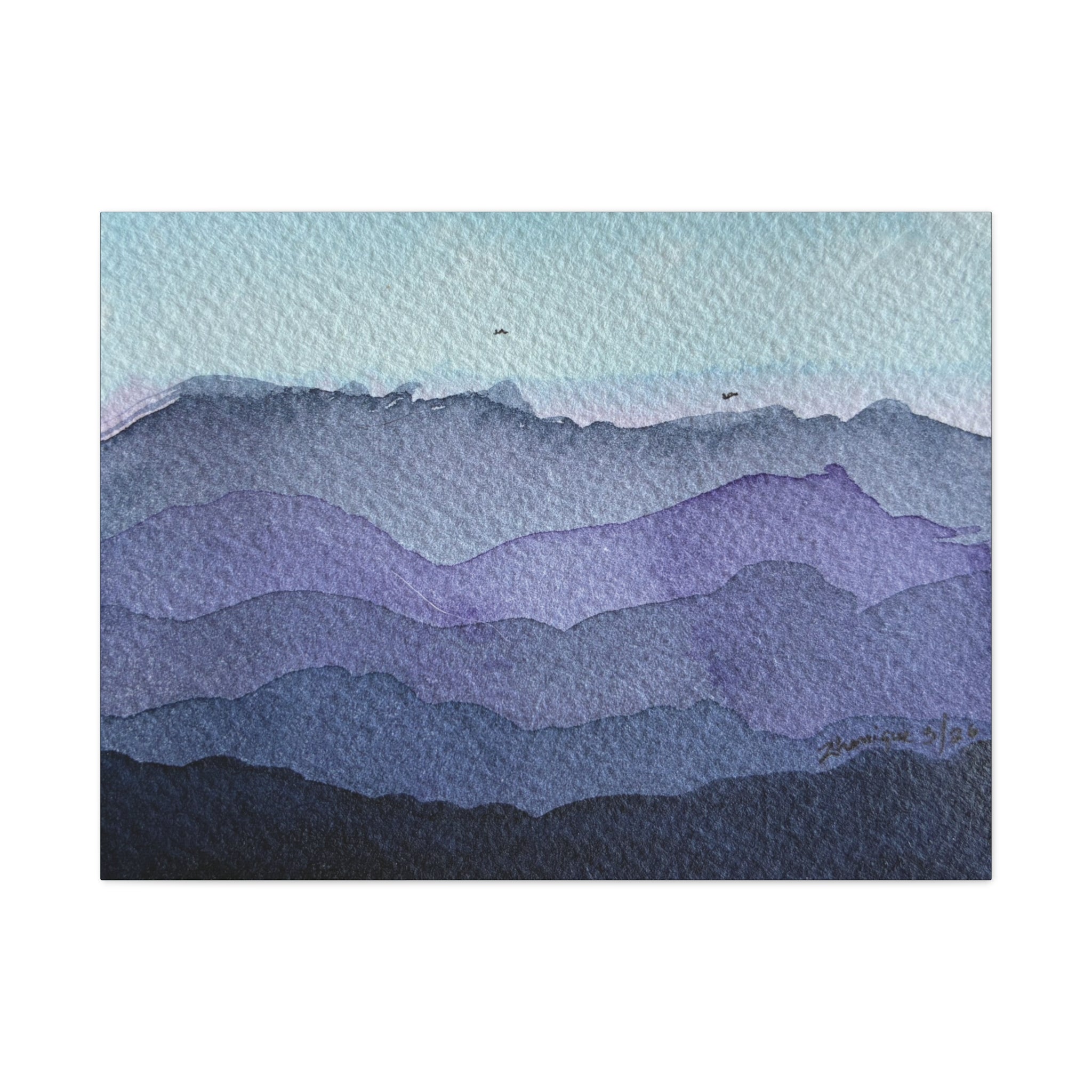 British Columbia Foggy d Watercolor Canvas Print