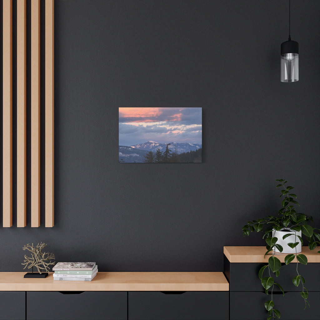 British Columbia Spring Mountain Photo Canvas Wall Art — Stretched Matte Landscape Print
