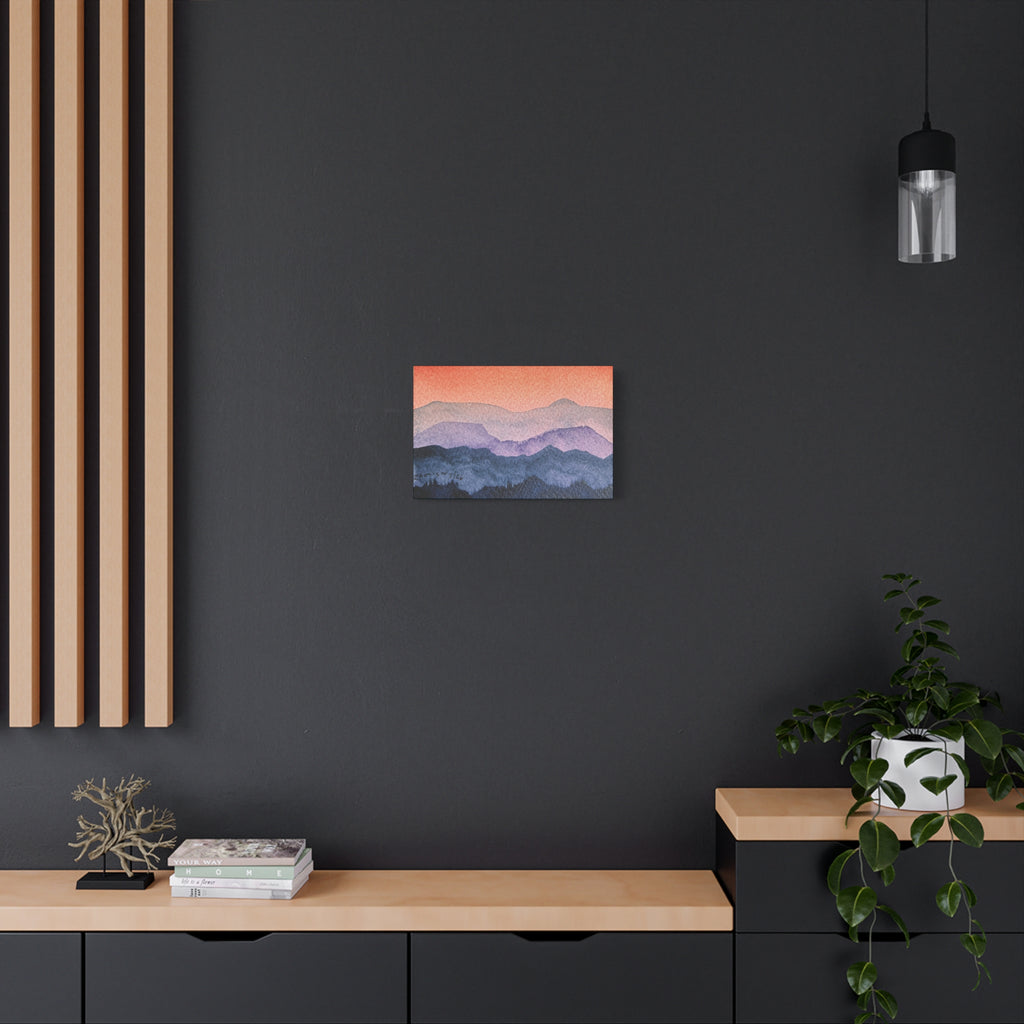 Salmon Sky Watercolor Canvas Print — Matte Stretched 1.25"